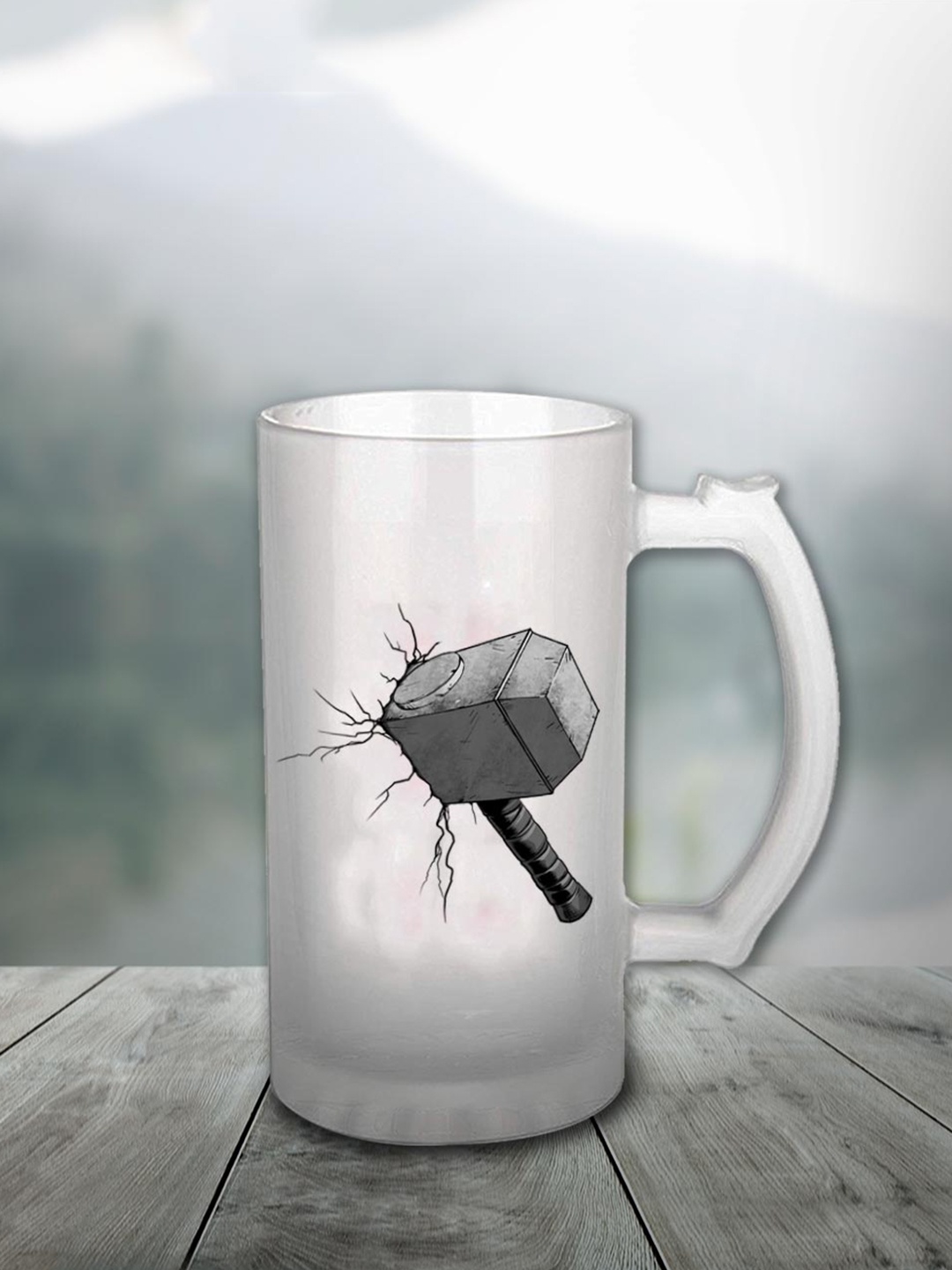 

macmerise White & Black God Of Thunder Printed Plastic Glossy Mugs