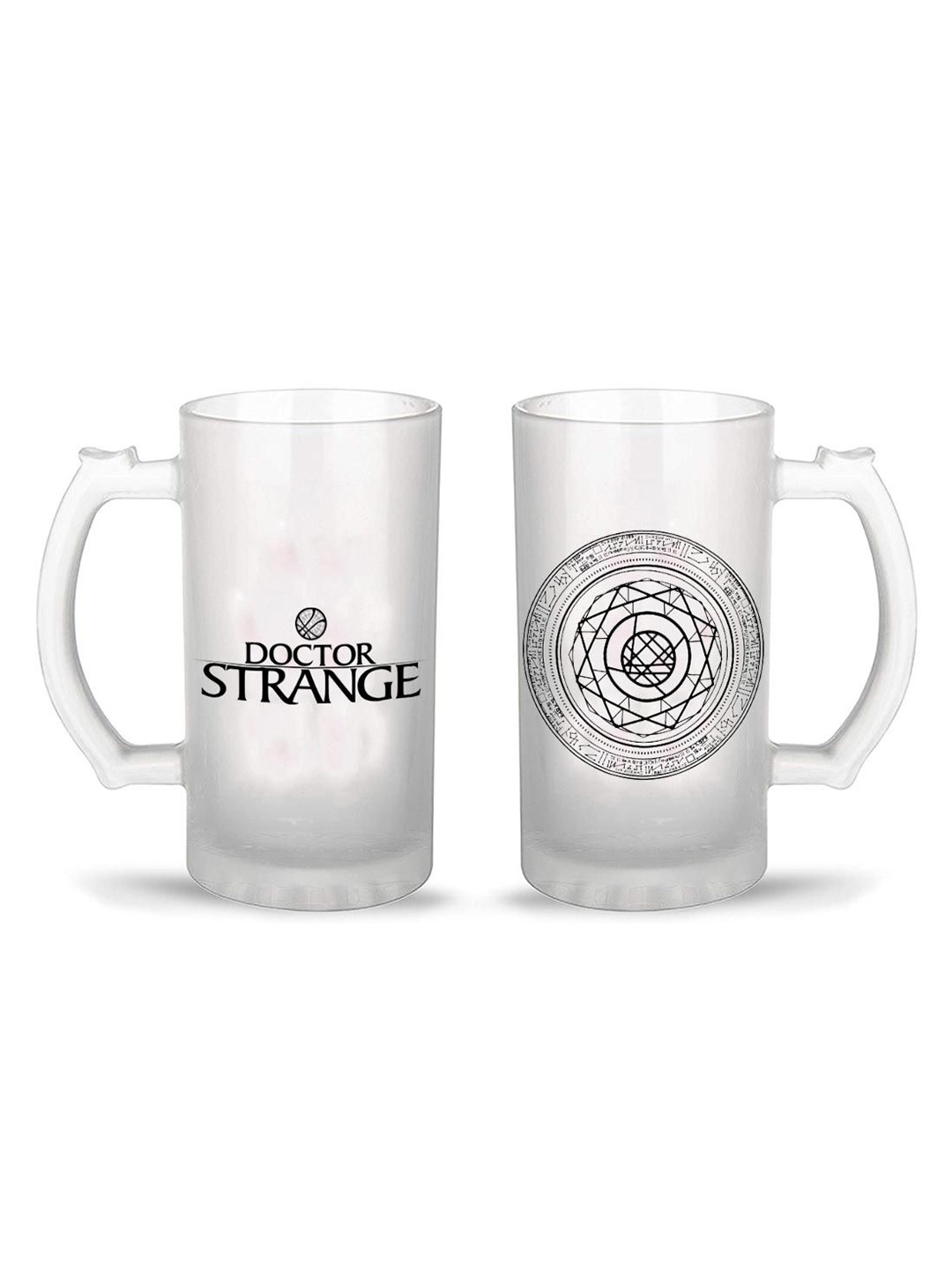 

macmerise Transparent & Black Printed Plastic Transparent Mugs