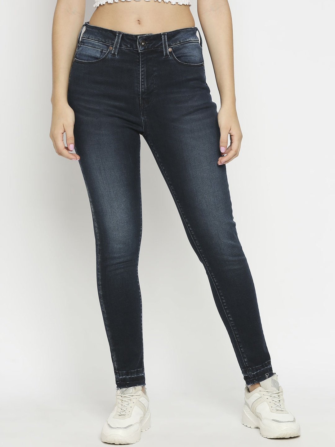 

Pepe Jeans Women Navy Blue Skinny Fit High-Rise Light Fade Jeans