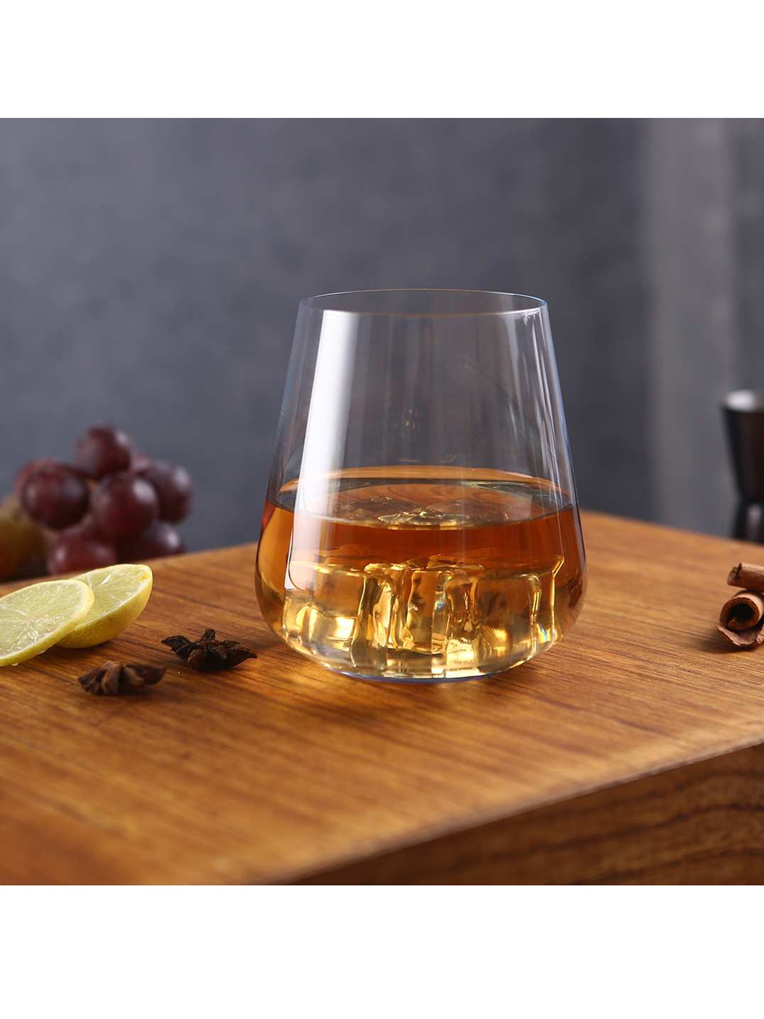 

Wonderchef Set of 6 Transparent Solid Whiskey Glasses, Blue