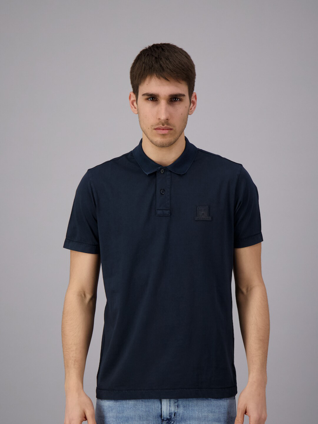 

FREESOUL Men Blue Solid Polo Collar T-shirt