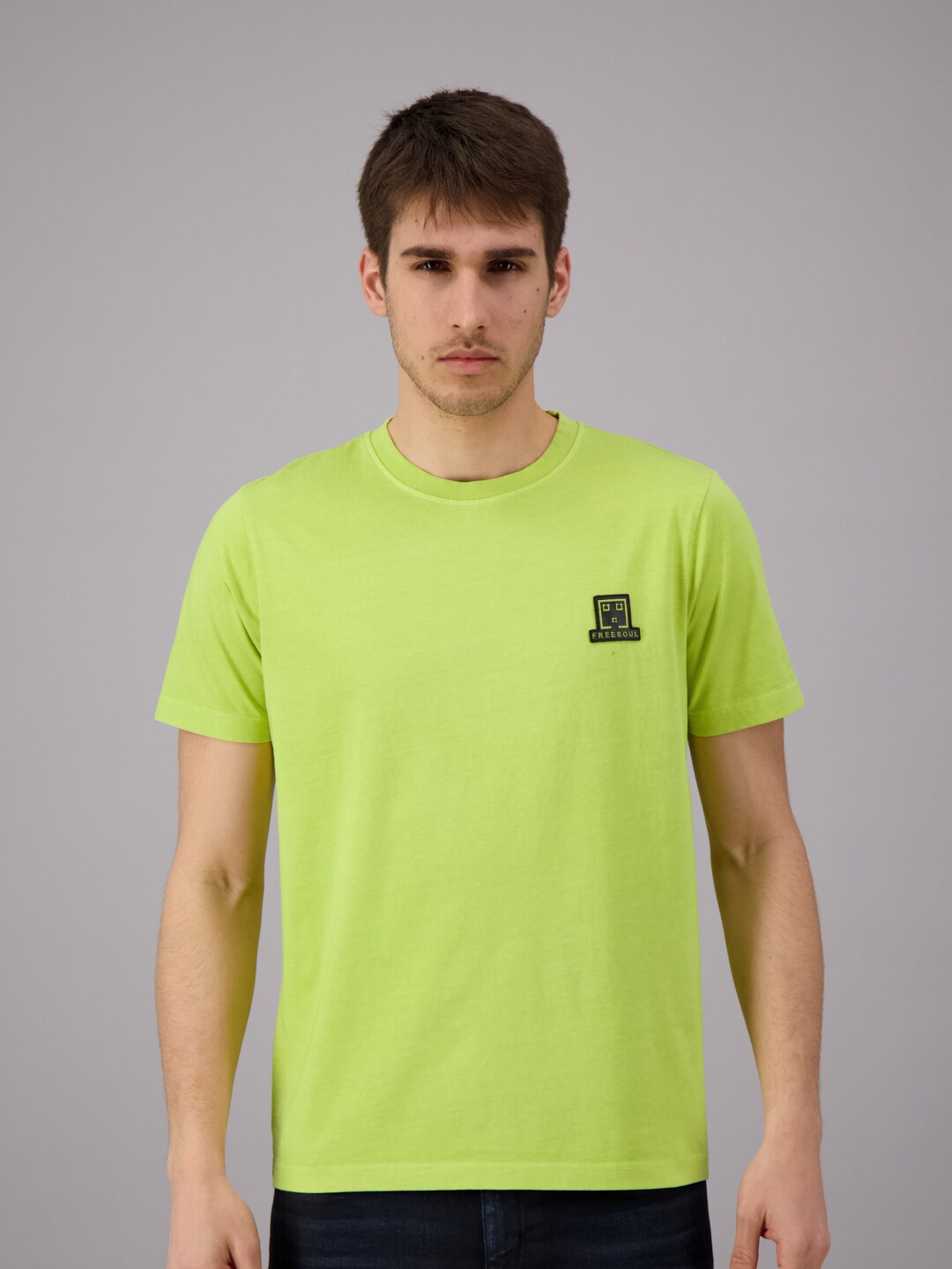 

FREESOUL Men Green Cotton T-shirt