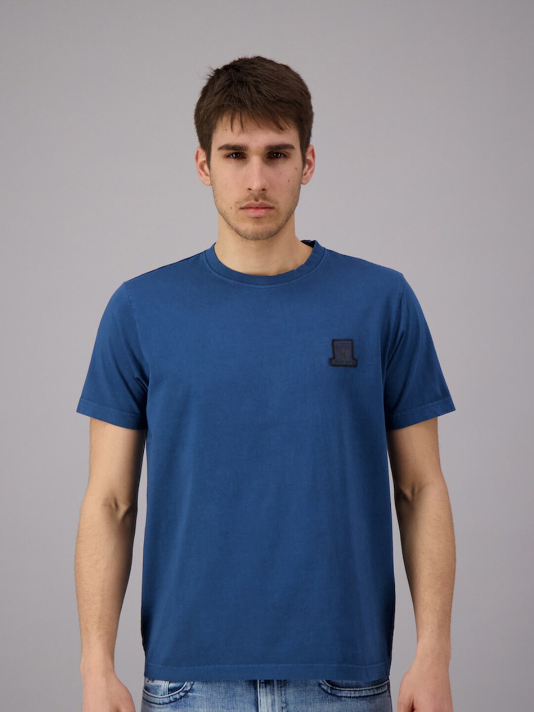 

FREESOUL Men Blue Cotton T-shirt