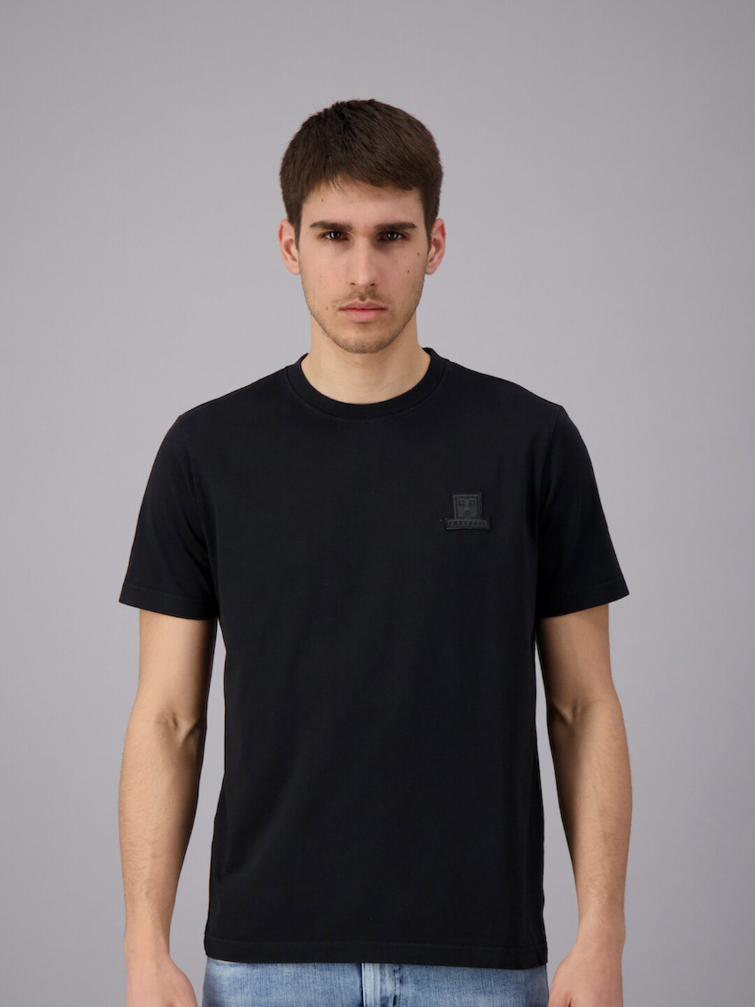 

FREESOUL Men Black Pure Cotton T-shirt