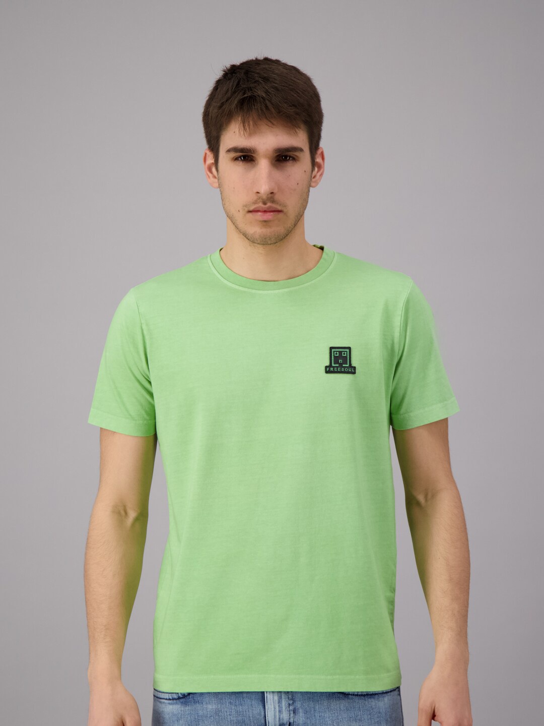 

FREESOUL Men Green Pure Cotton T-shirt