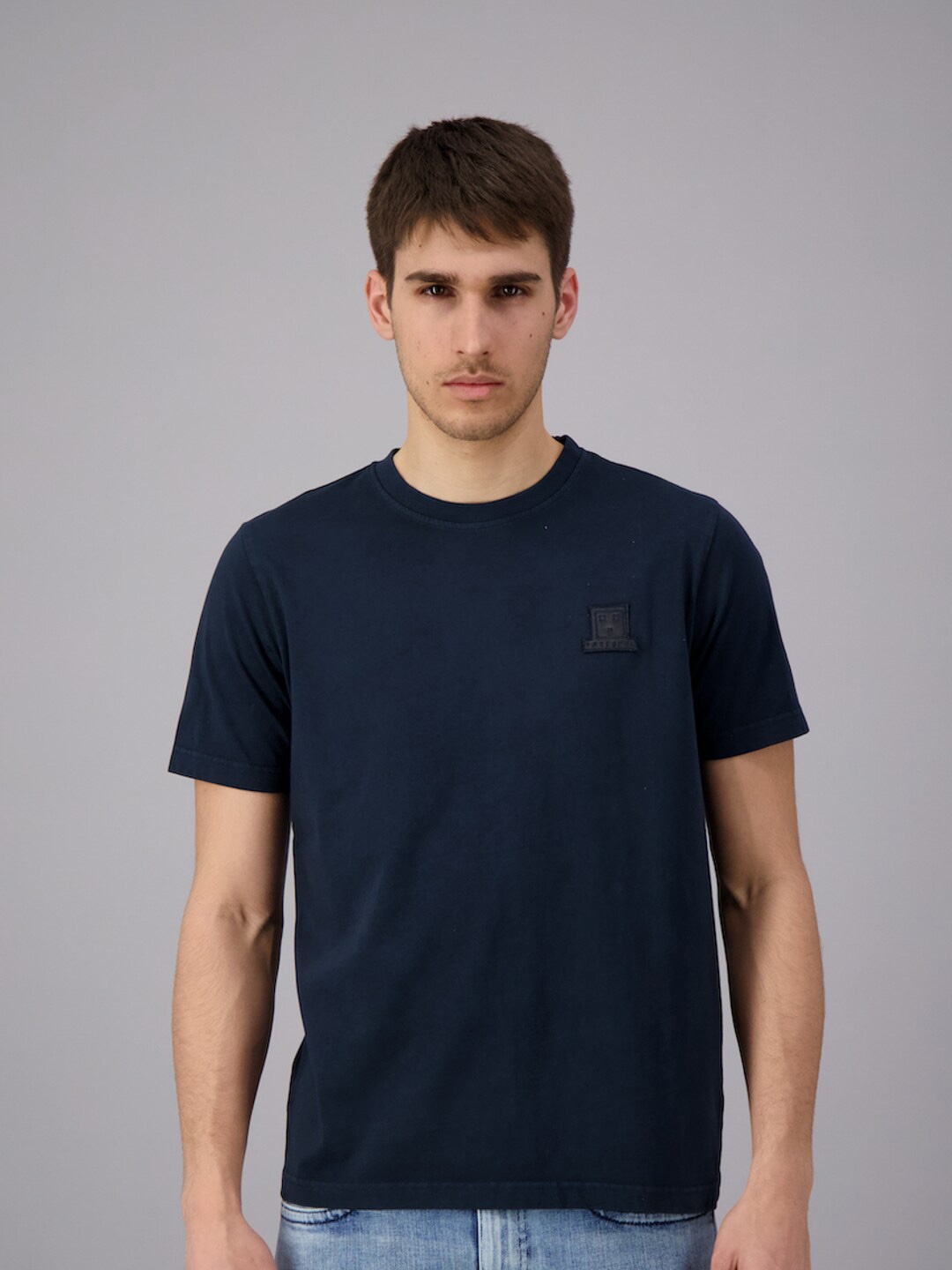 

FREESOUL Men Blue Cotton T-shirt