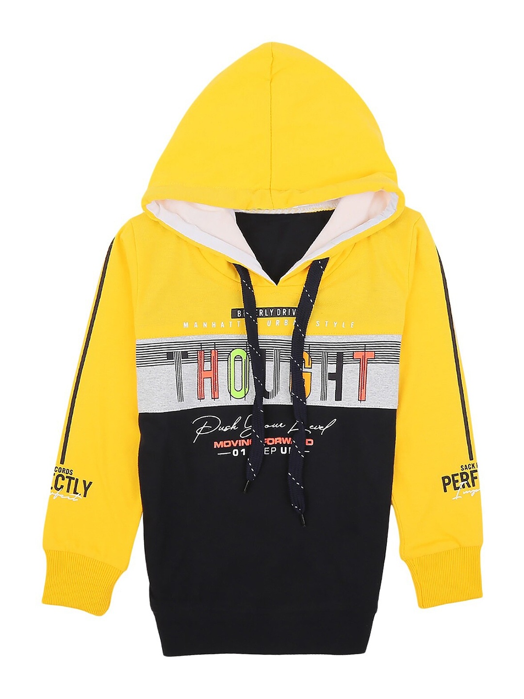 

V-Mart Boys Mustard Yellow & Black Colourblocked T-shirt