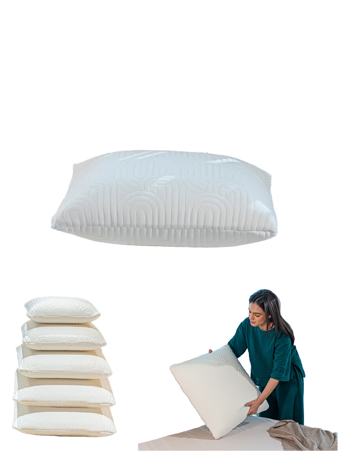 

The White Willow Off-White Memory Foam Square Shaped Solid Bed & Sofa Cushion