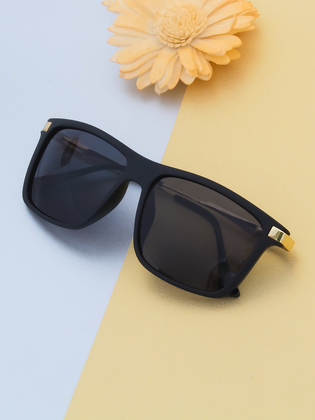 

Ted Smith Unisex Grey Lens & Black Wayfarer Sunglasses with UV Protected Lens