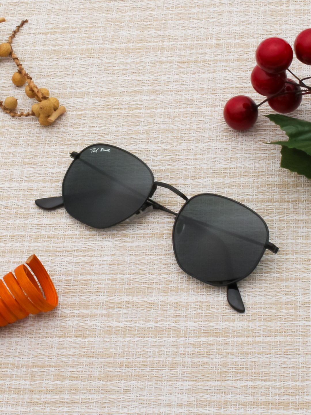 

Ted Smith Unisex Grey Lens & Black Other Sunglasses with UV Protected Lens