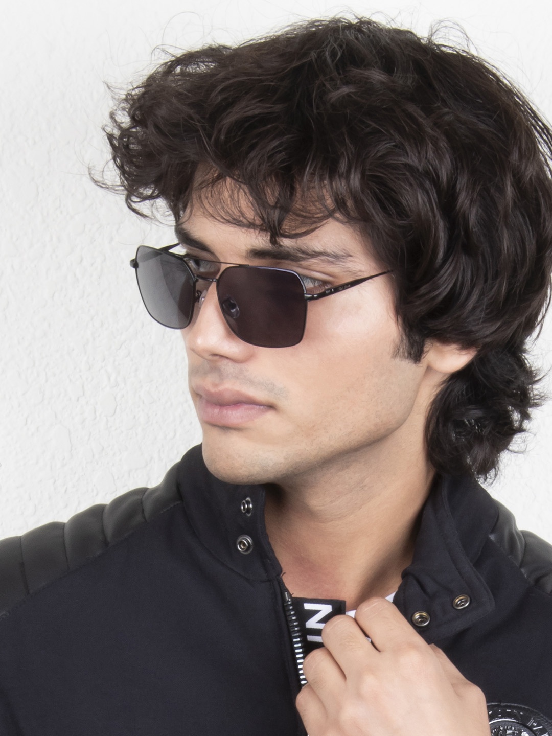 

Ted Smith Unisex Grey Lens & Black Square Sunglasses with UV Protected Lens