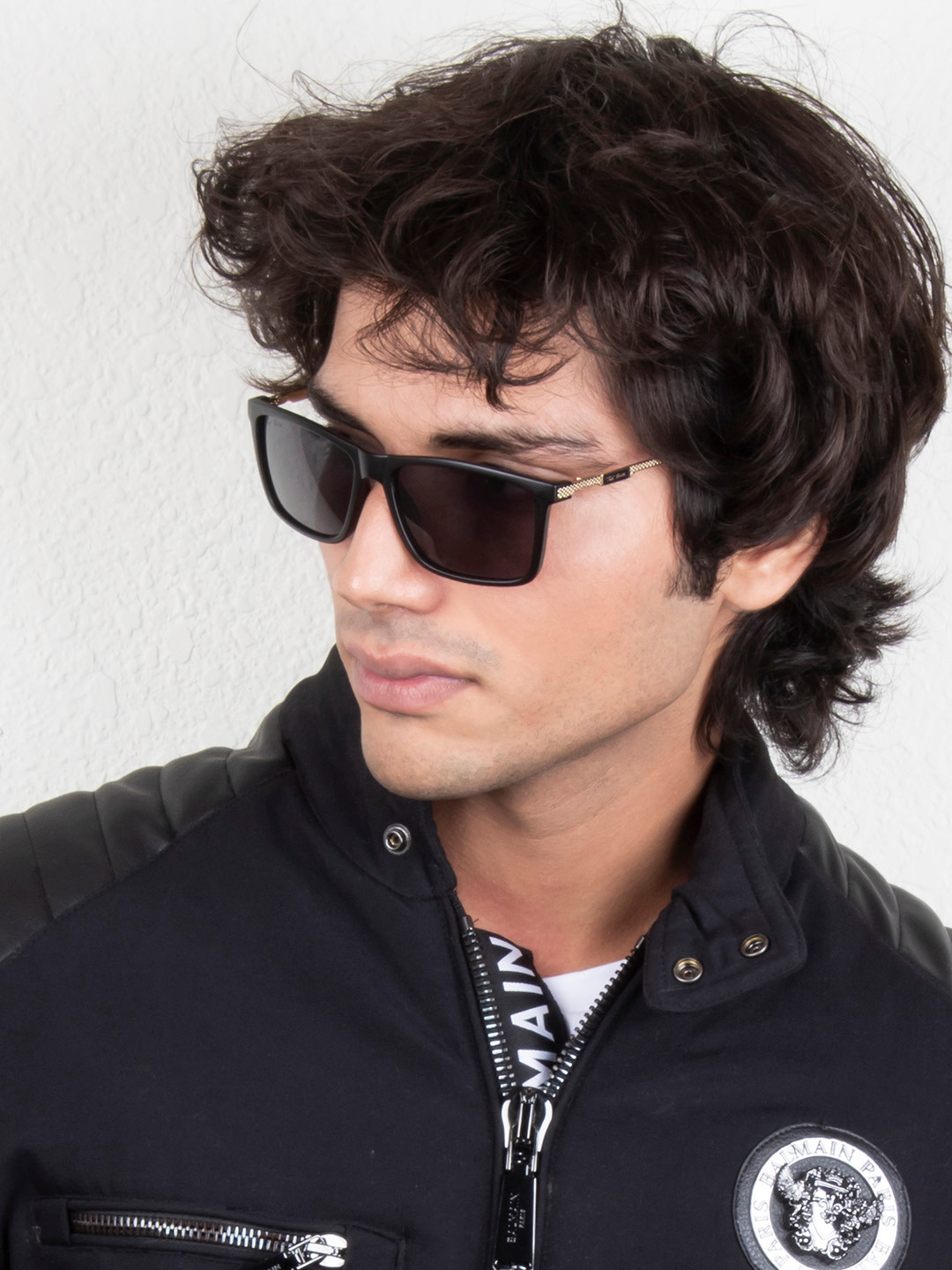 

Ted Smith Unisex Grey Lens & Black Wayfarer Sunglasses with UV Protected Lens DART_C1