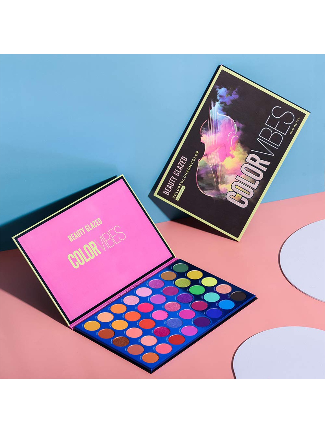 

BEAUTY GLAZED Colorful Charm Color Pearl Shimmer & Matte Eyeshadow Palette - Color Vibes, Multi