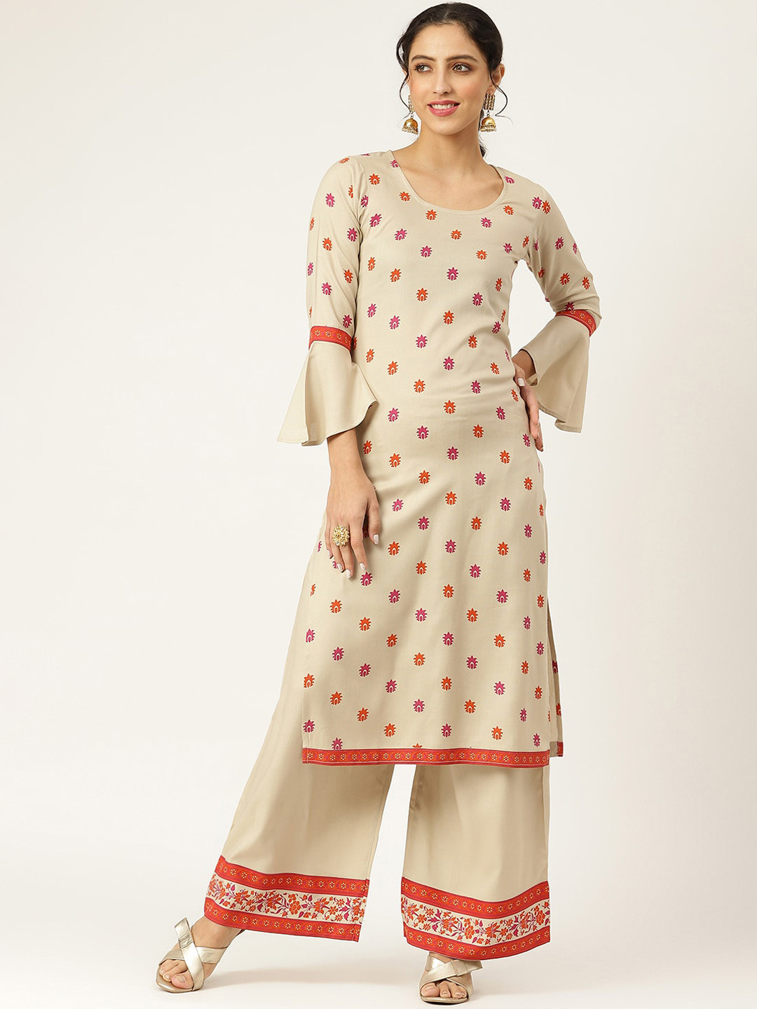 

Rustorange Women Beige Printed Kurta Set