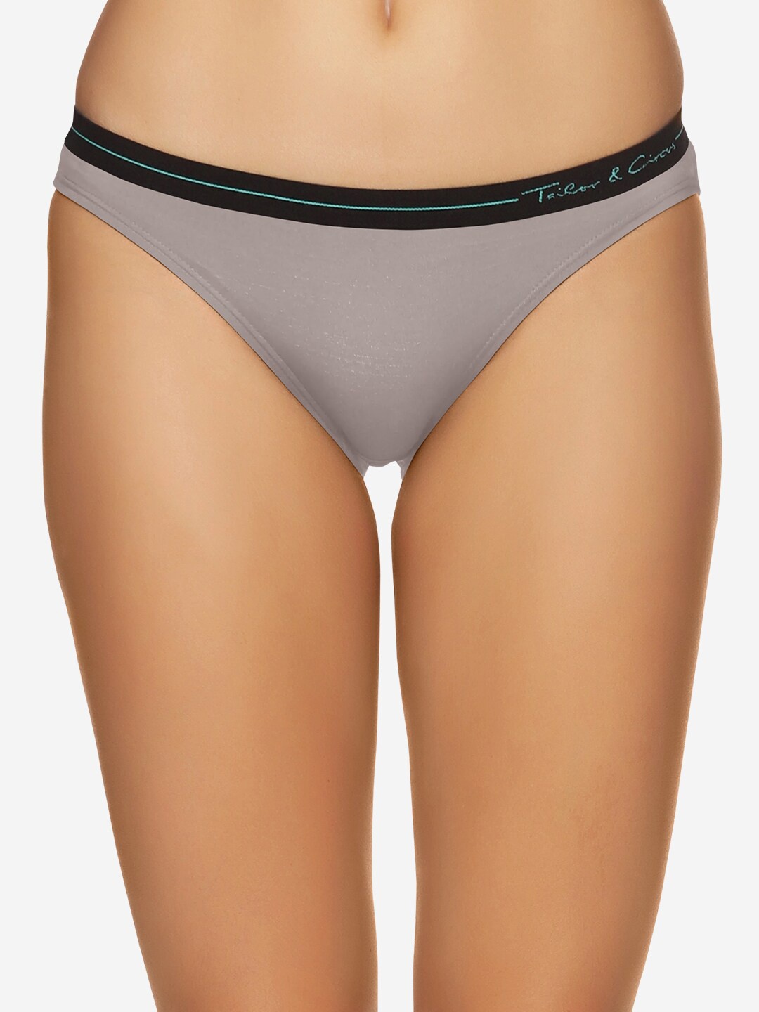

Tailor & Circus Women Grey Solid Mid-Waist Bikini Brief BK_1PK_GM