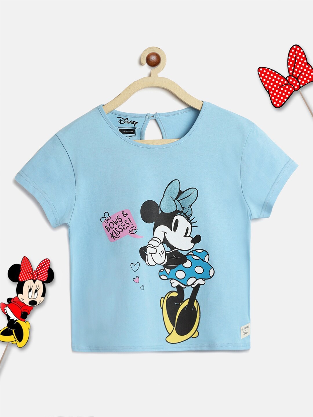 

Lil Tomatoes Blue Minnie Mouse Print Top