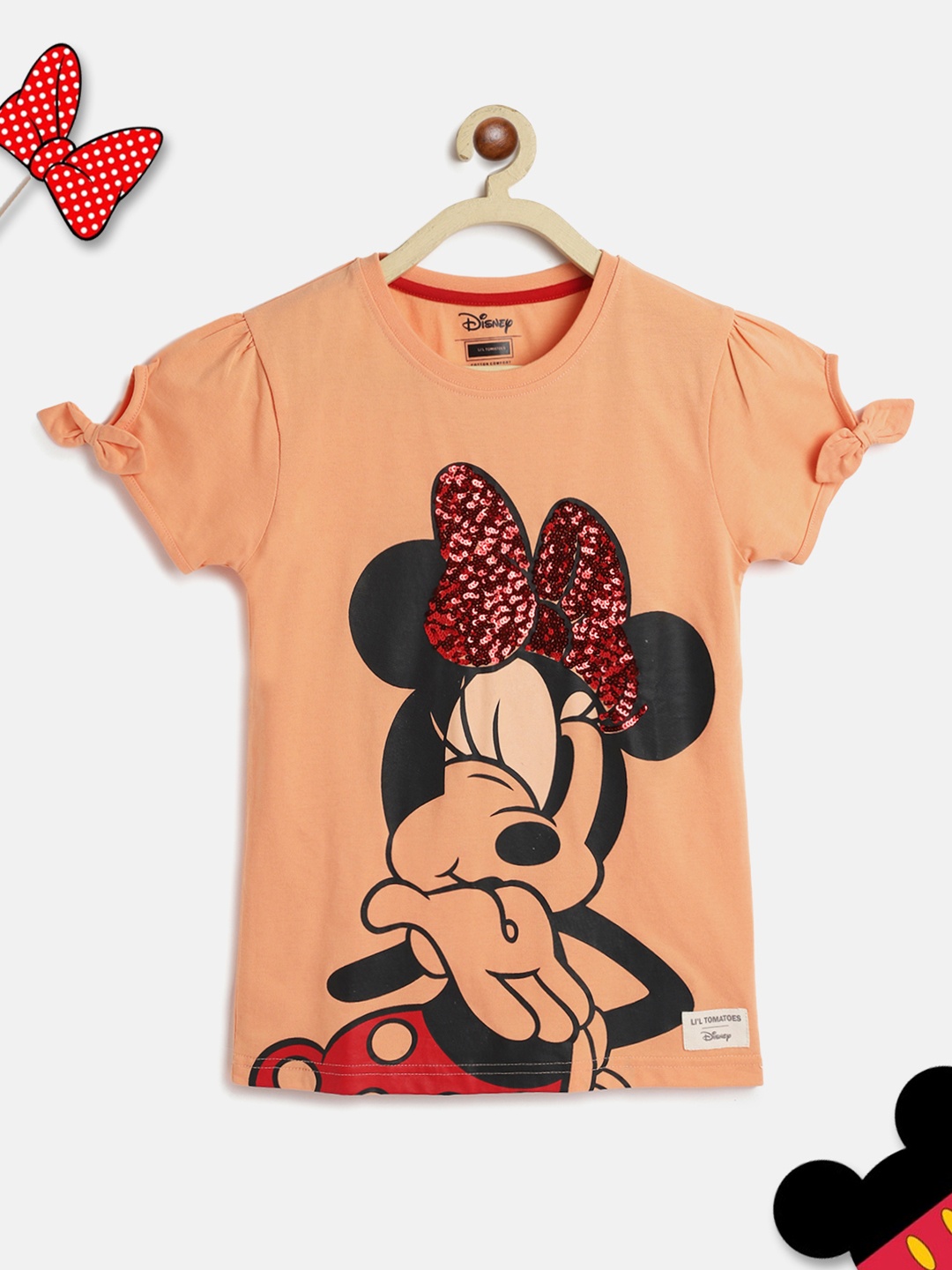 

Lil Tomatoes Girls Peach-Coloured Print Top