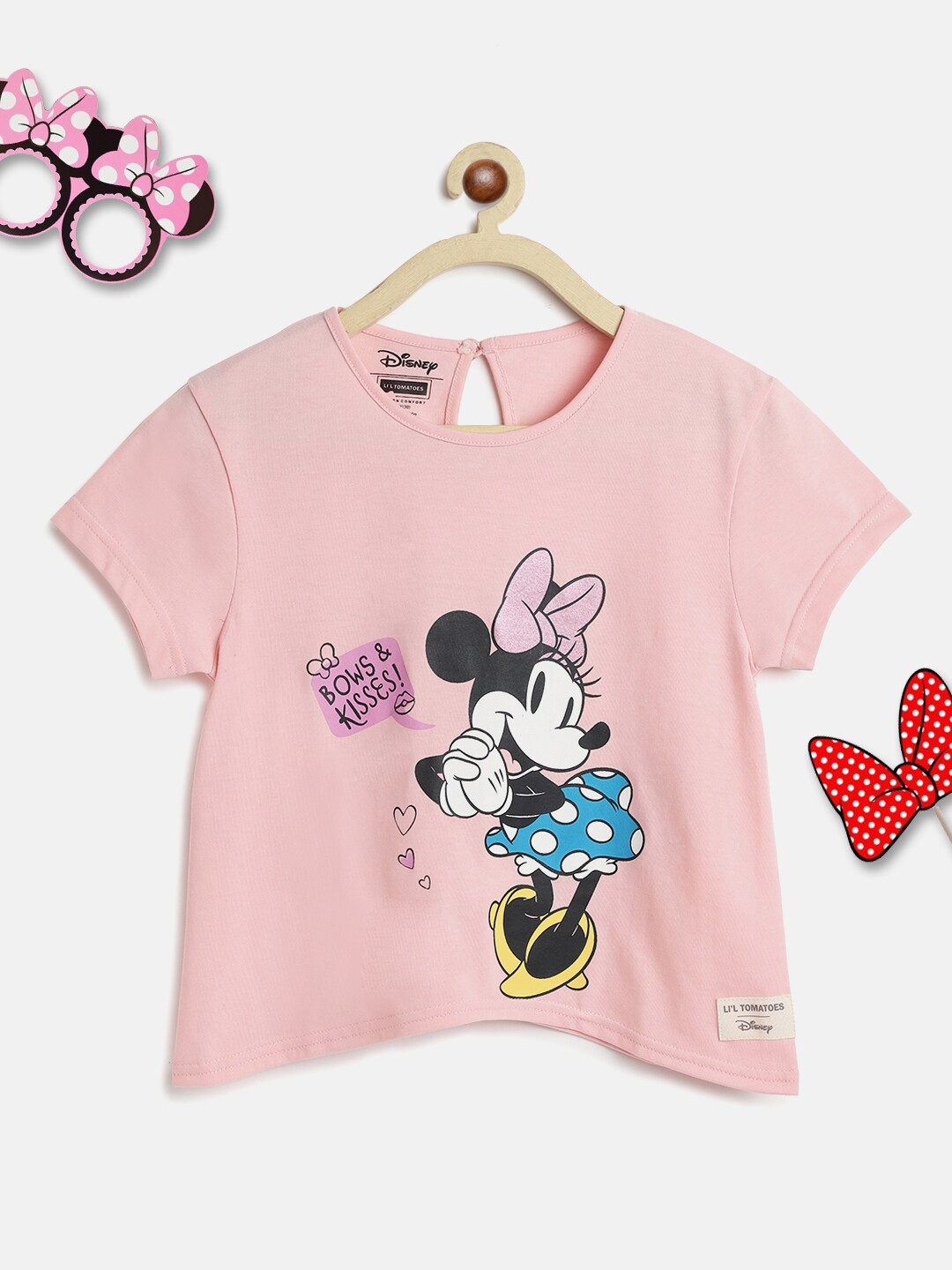 

Lil Tomatoes Pink Minnie Mouse Printed Top