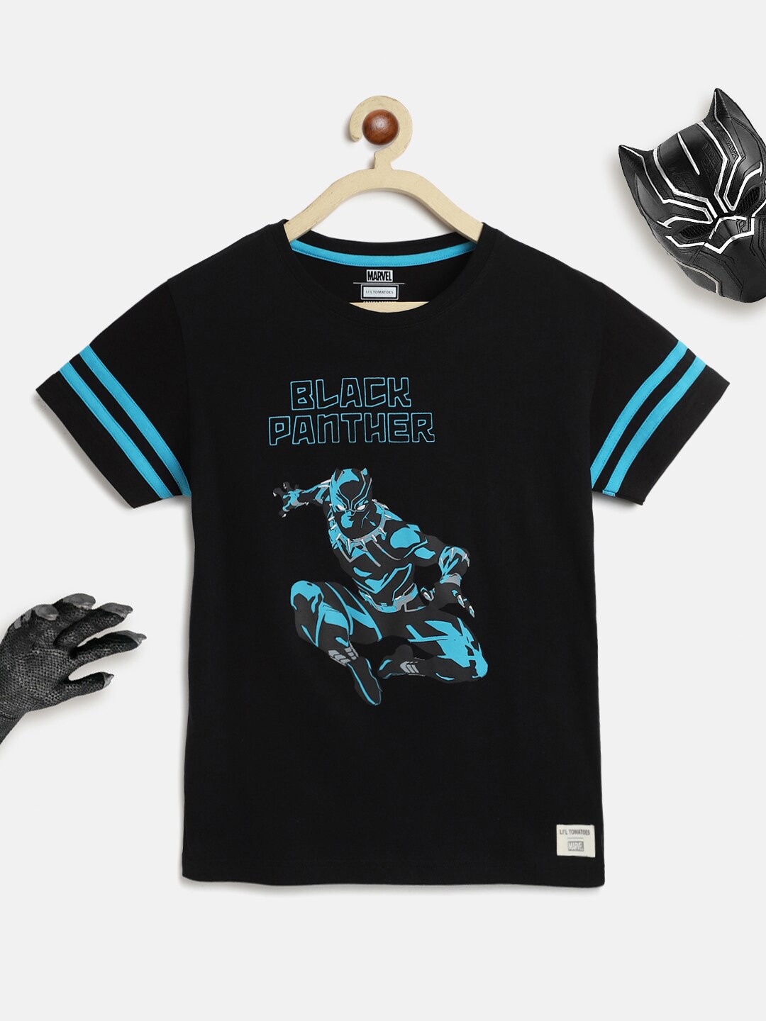 

Lil Tomatoes Boys Black Printed T-shirt