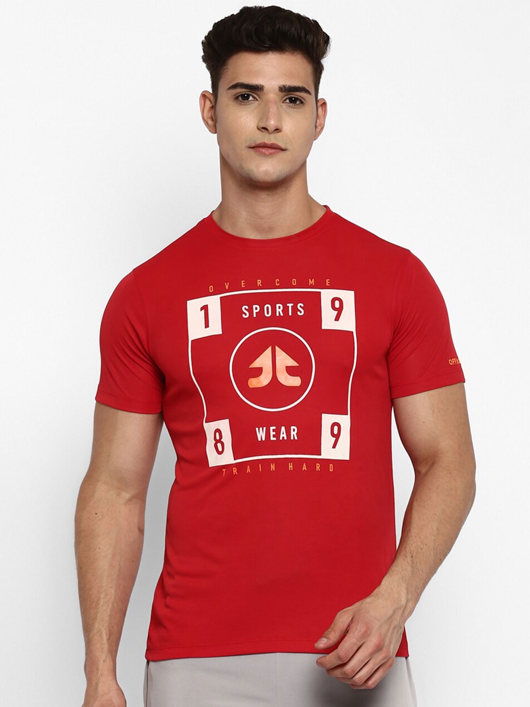 

OFF LIMITS Men Red Typography Printed Dry Tech T-shirt