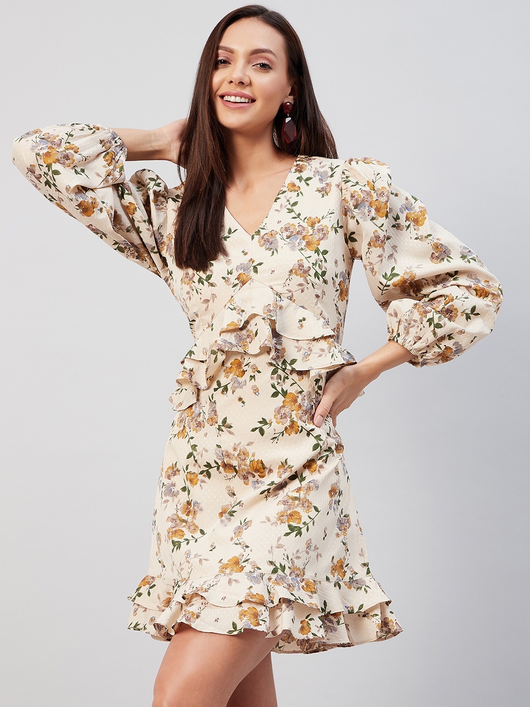 

Marie Claire Women Multicoloured Floral Crepe Dress, Multi