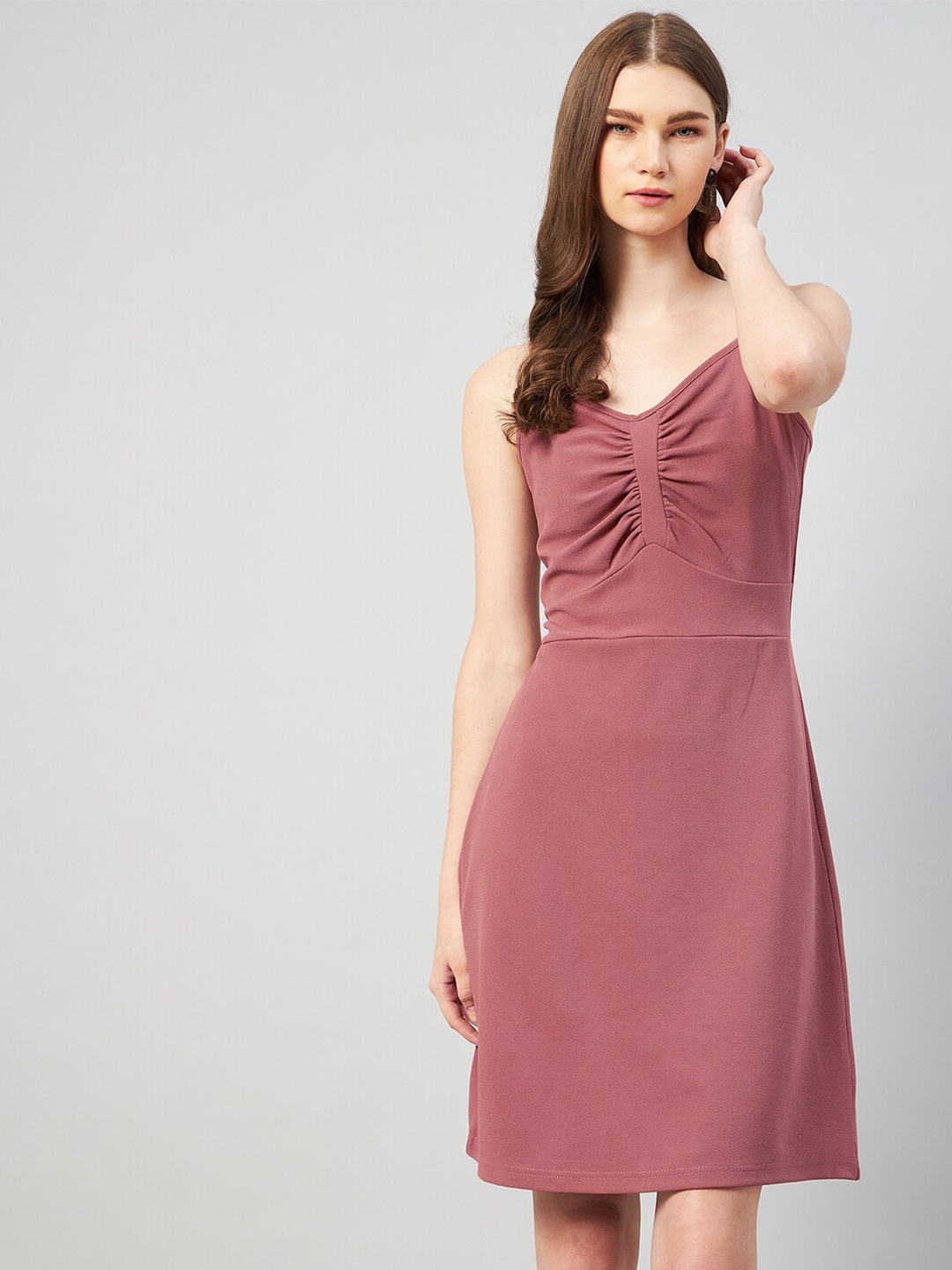 

RARE Peach-Coloured Shoulder Strap Sheath Dress