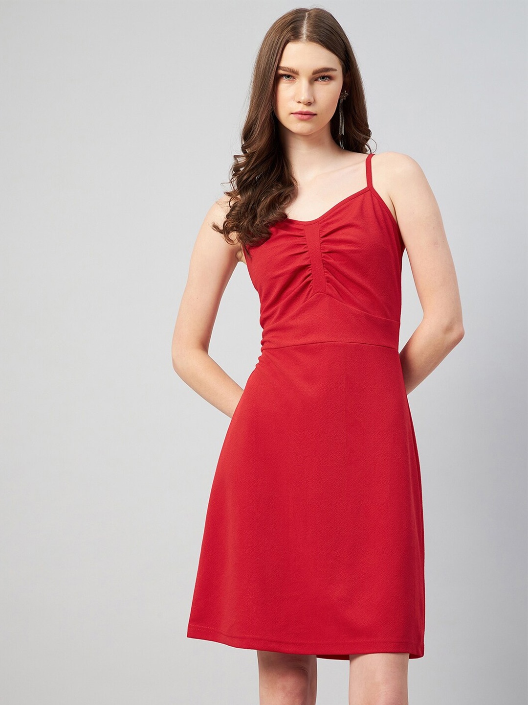 

RARE Red Shoulder Strap Sheath Dress