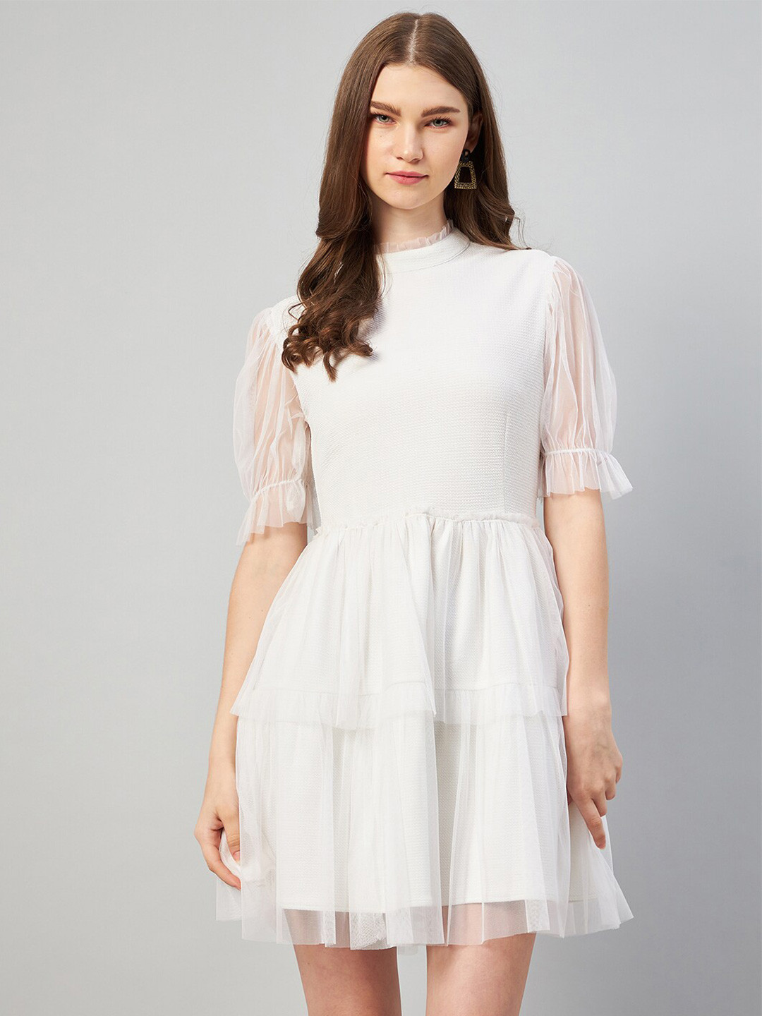 

RARE White Net Fit & Flare Tulle Dress