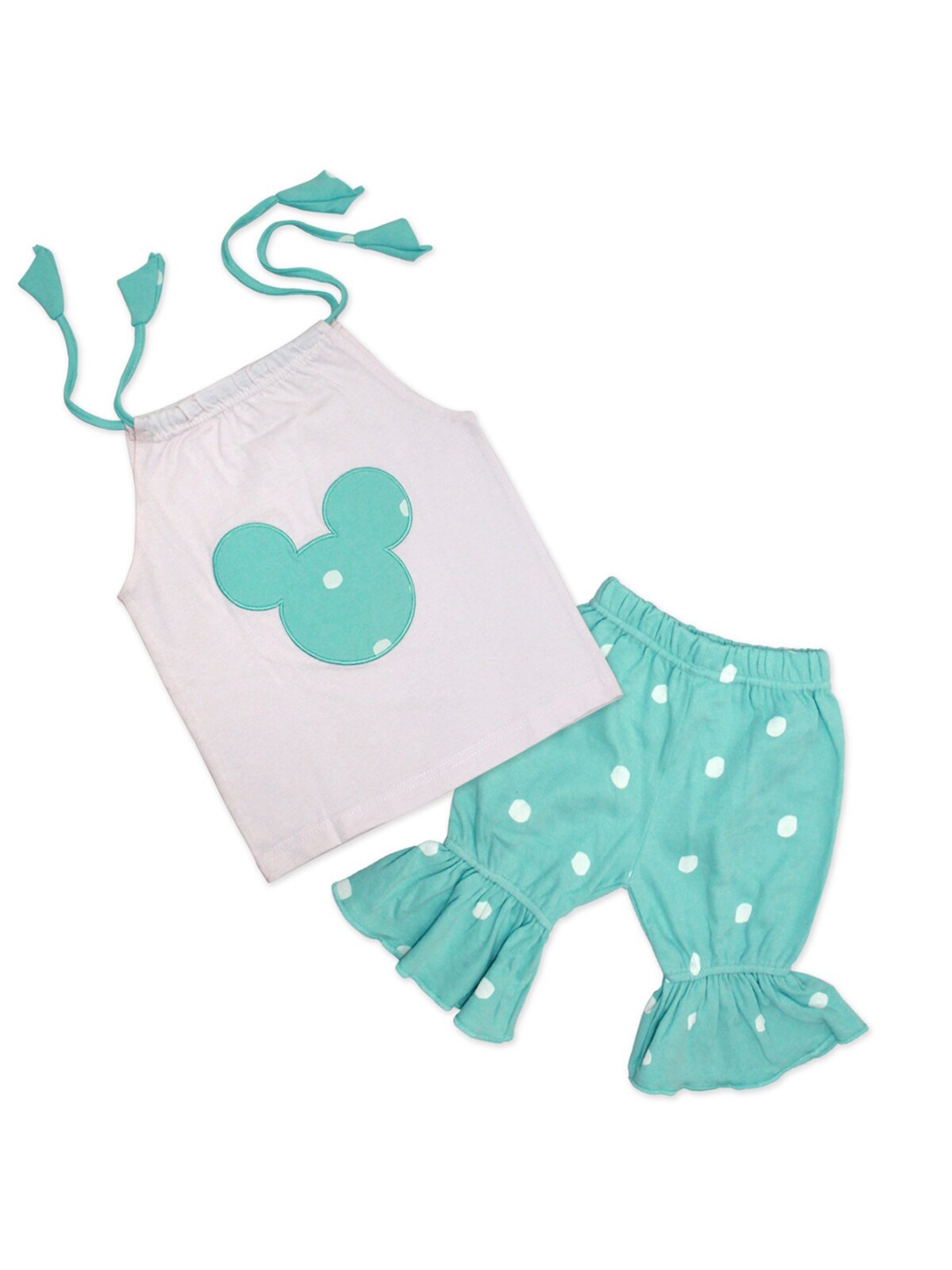 

Born Babies Unisex Kids Green & White Top with Pyjamas