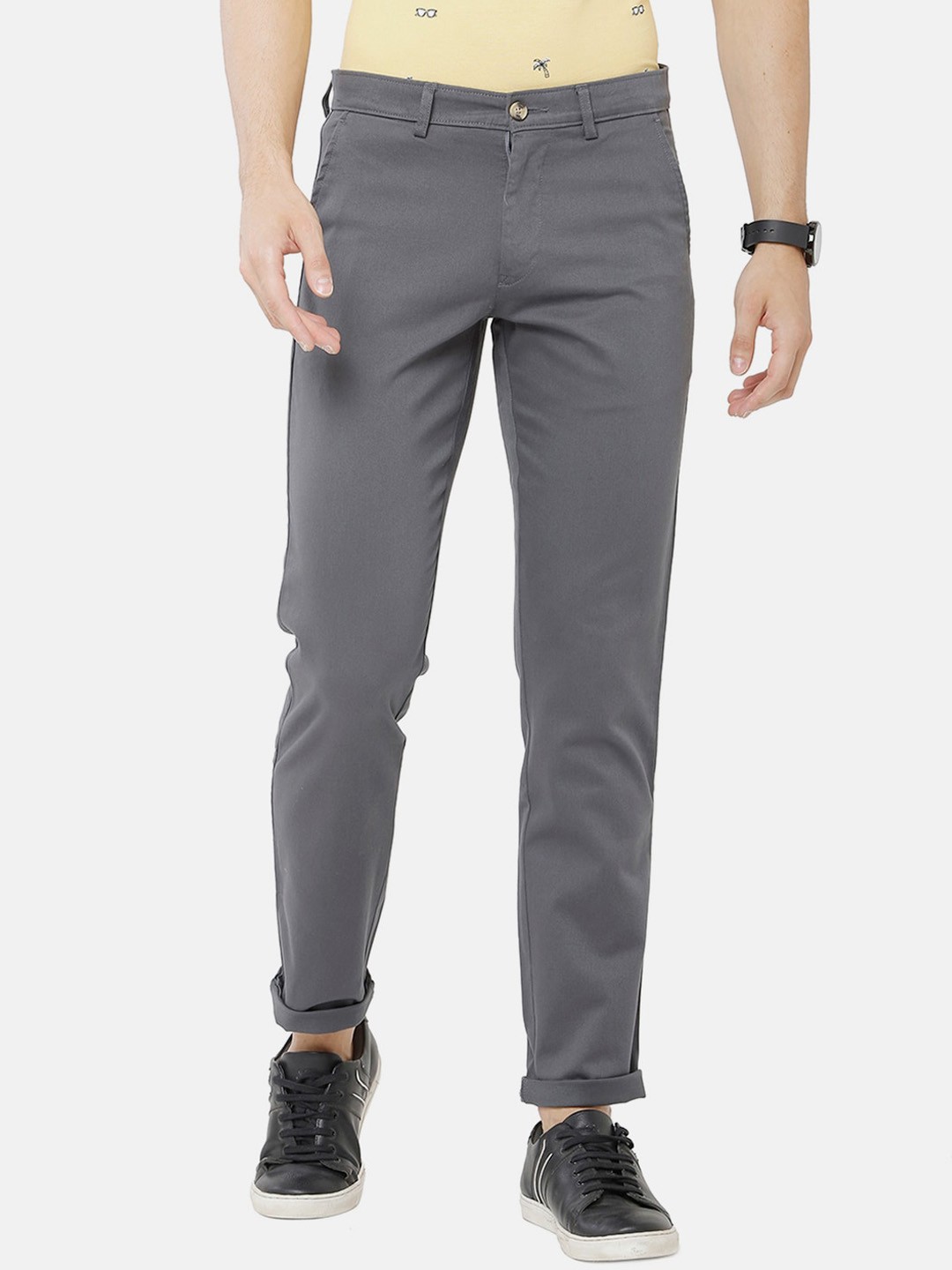 

Classic Polo Men Grey Slim Fit Chinos Trousers