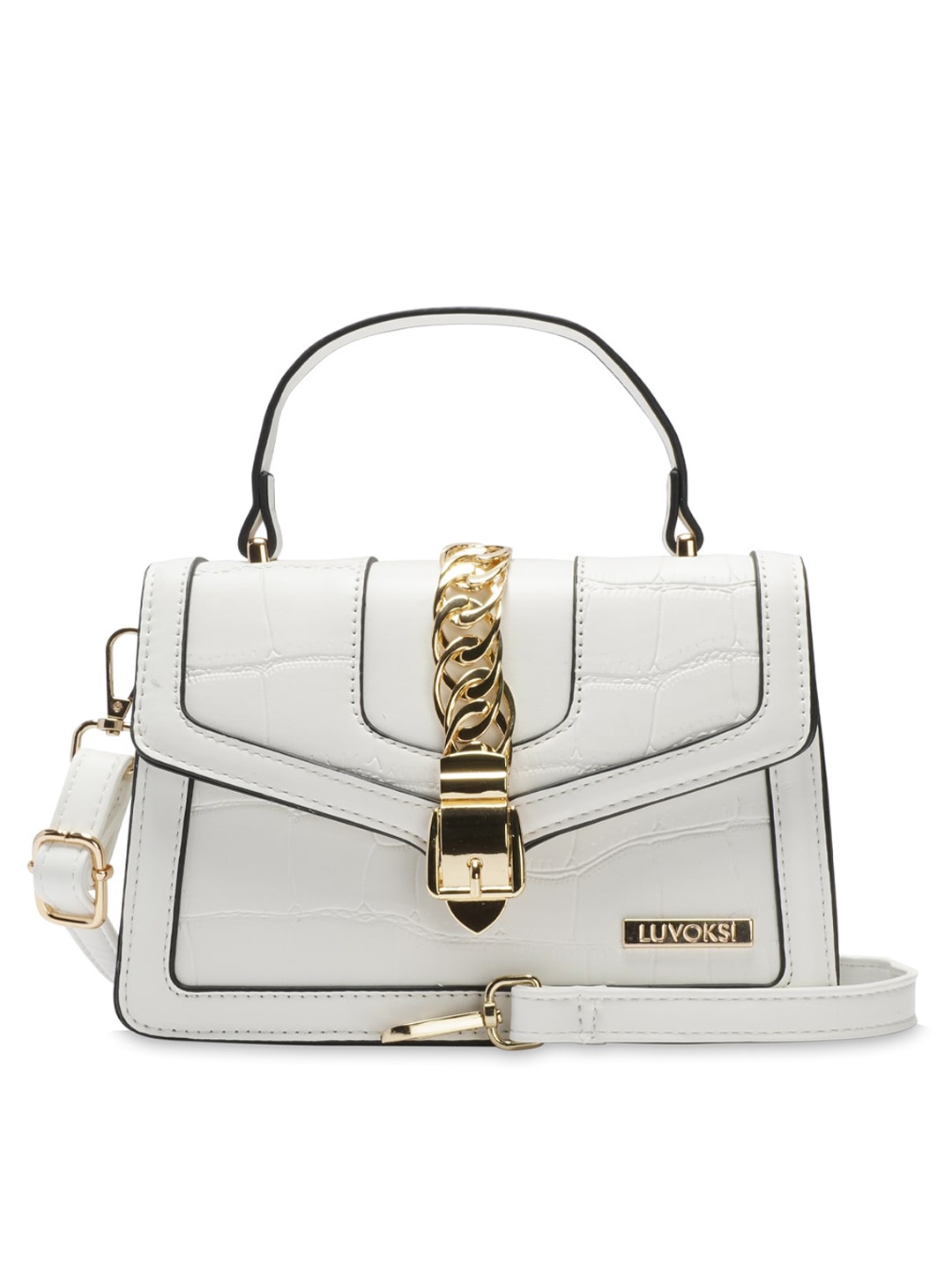 

Luvoksi Women White PU Structured Satchel
