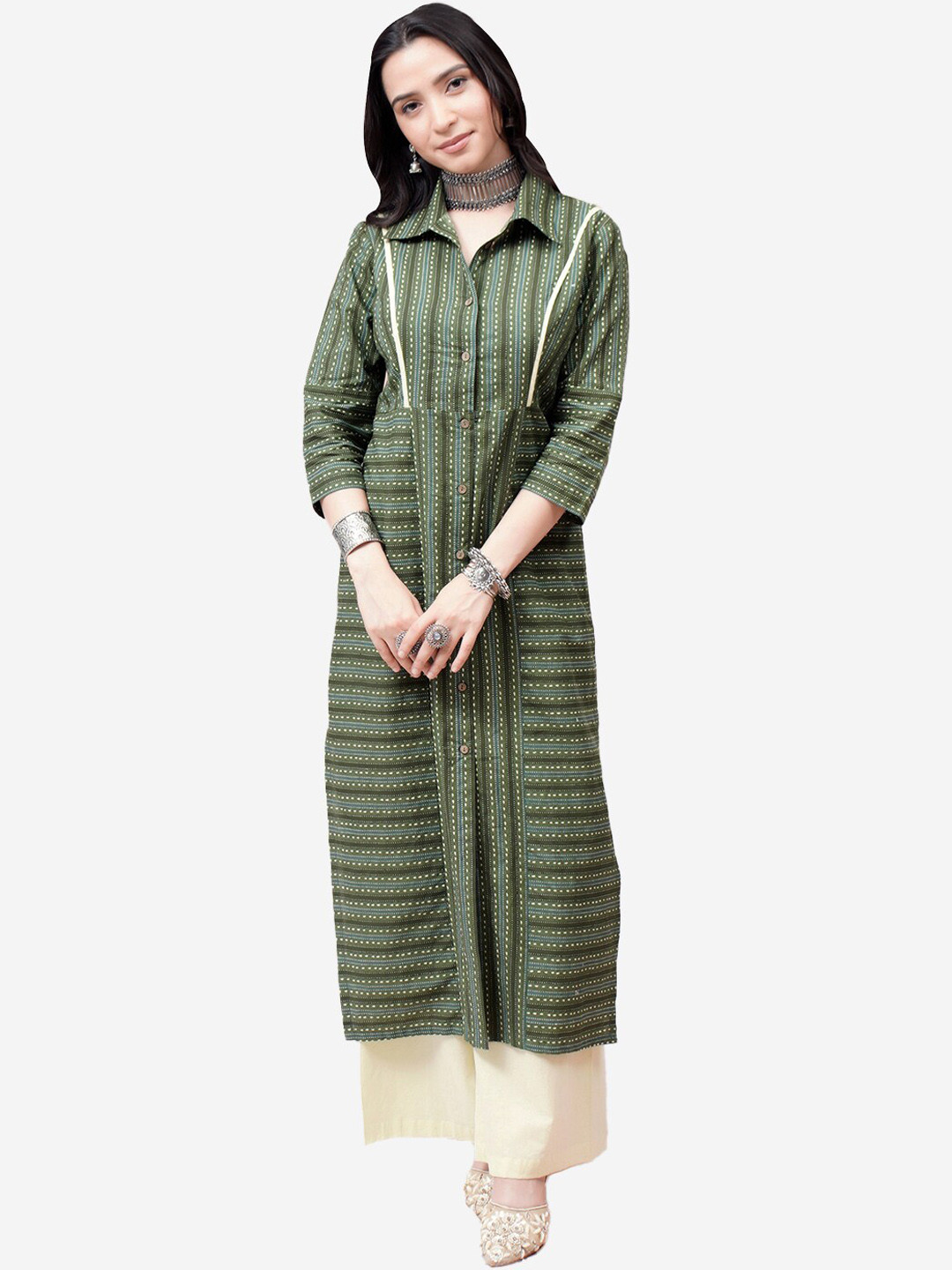 

Alaya By Stage3 Women Green Printed Kurta