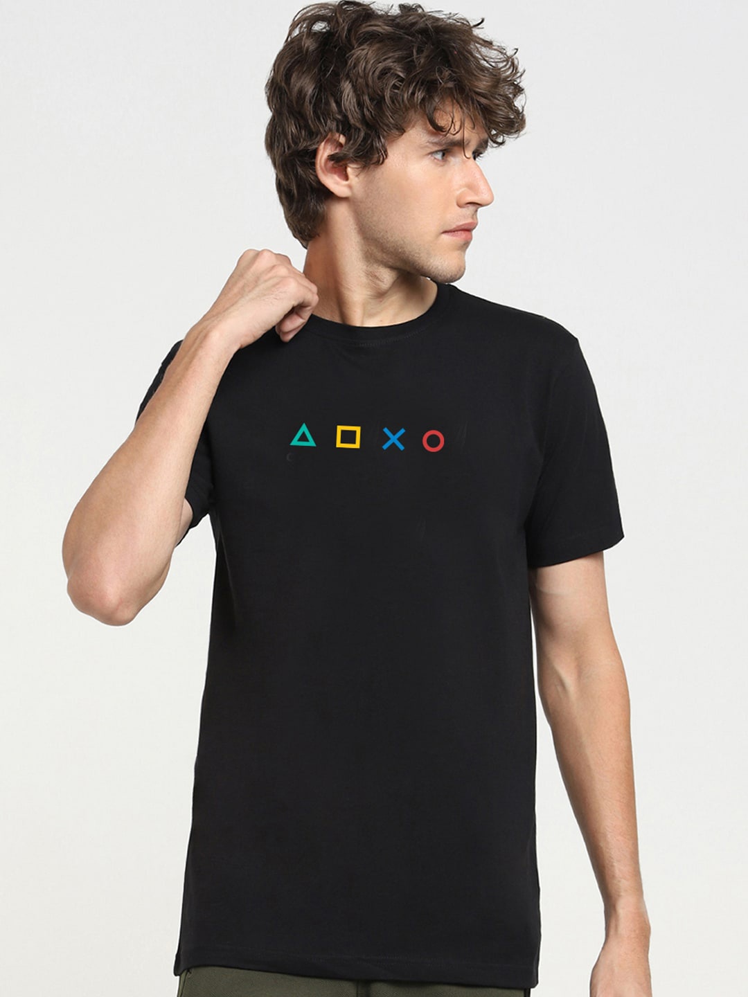 Bewakoof Men Black Typography Printed Cotton T-shirt