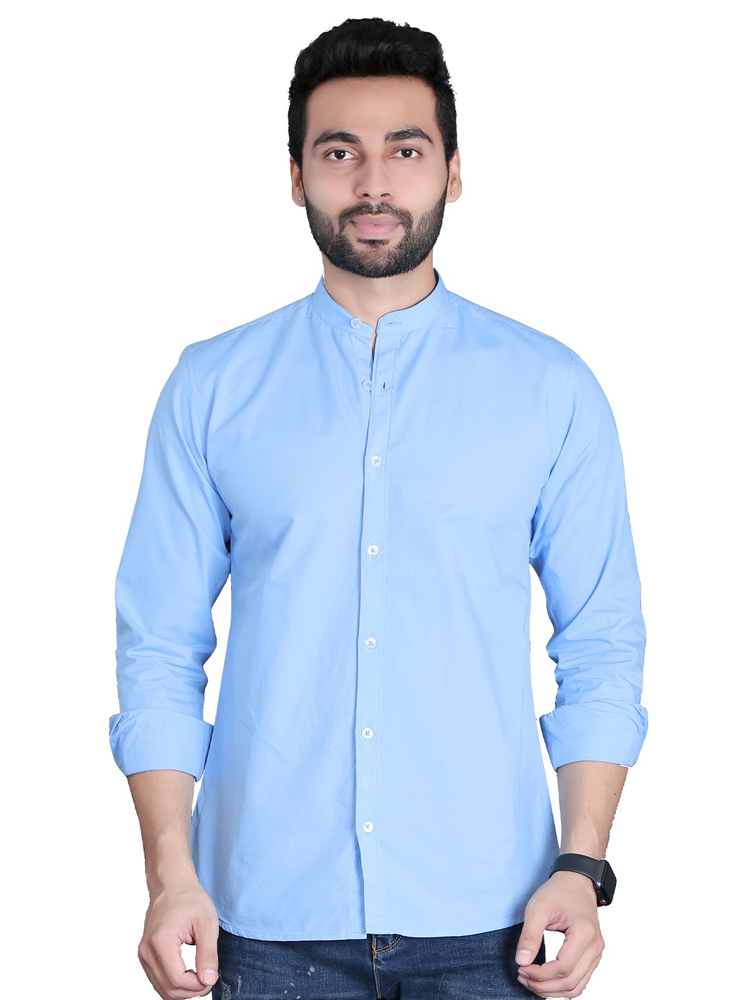 

5TH ANFOLD Men Blue Slim Fit Pure Cotton Casual Shirt