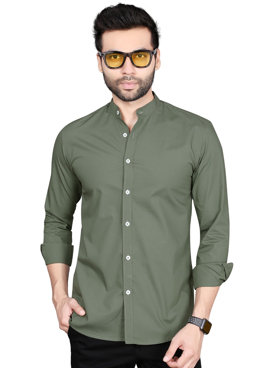 

5TH ANFOLD Men Rust Slim Fit Pure Cotton Casual Shirt