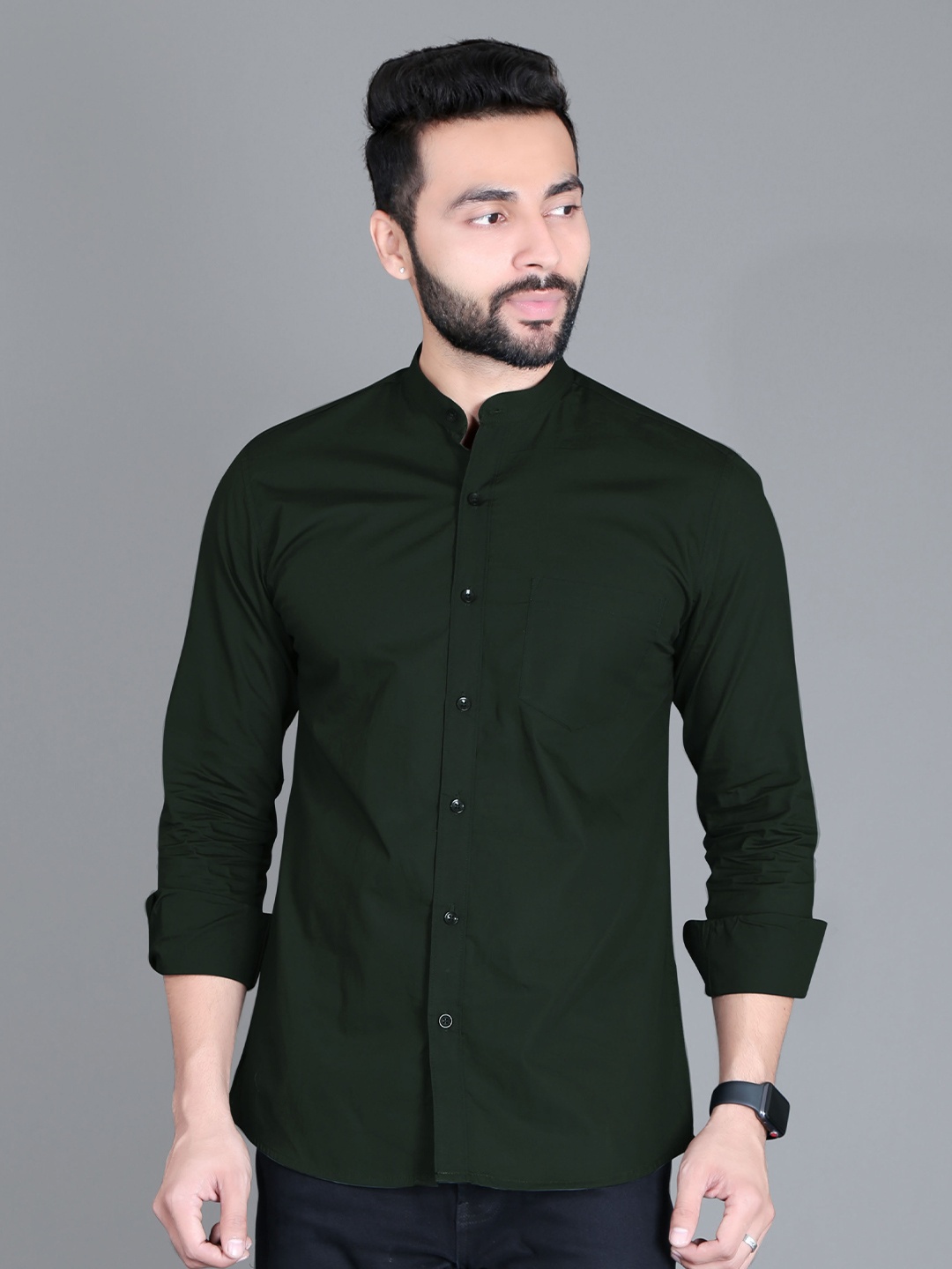 

5TH ANFOLD Men Green Slim Fit Casual Shirt
