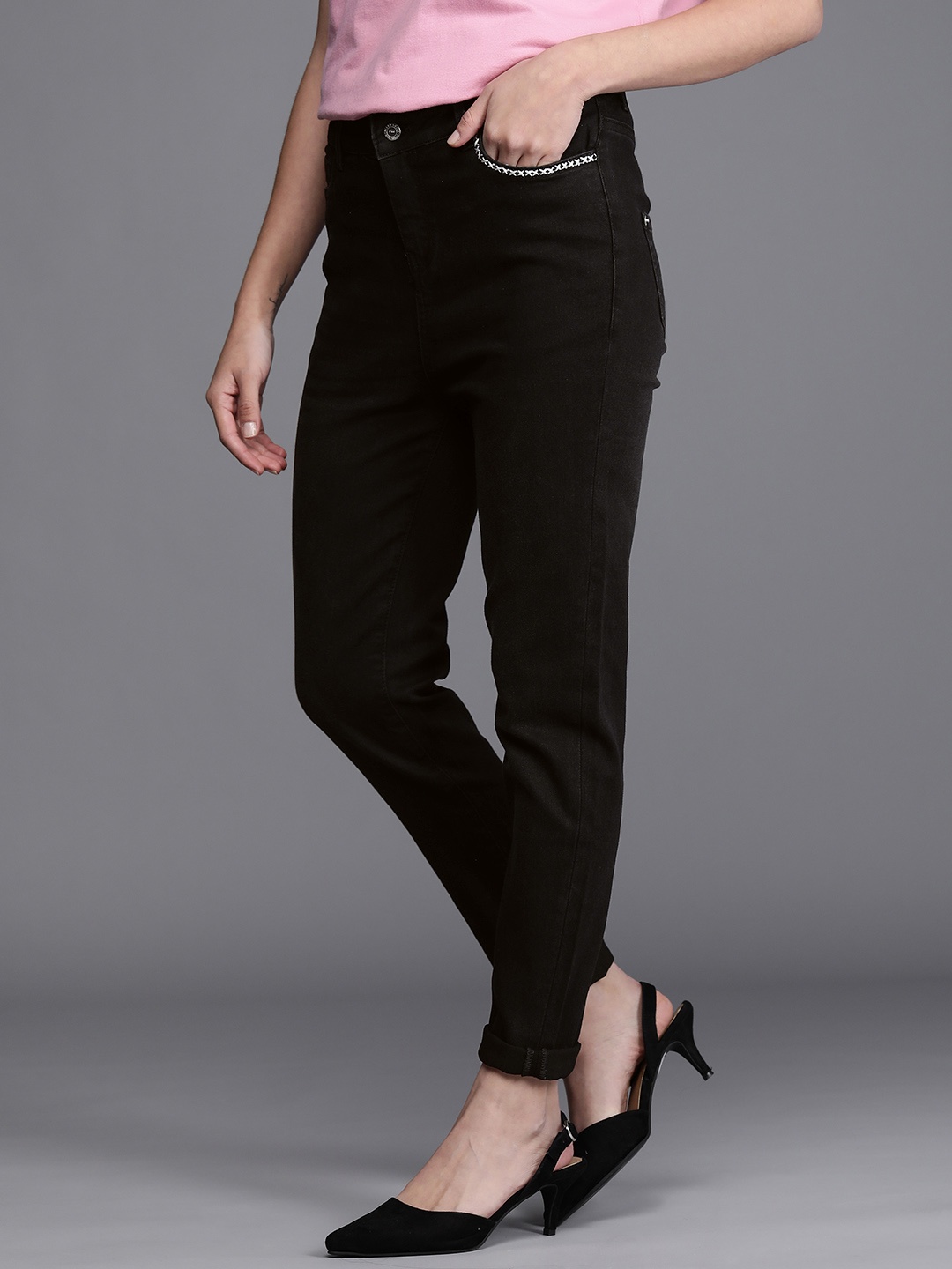 

Allen Solly Woman Women Grey Slim Fit High-Rise Stretchable Jeans