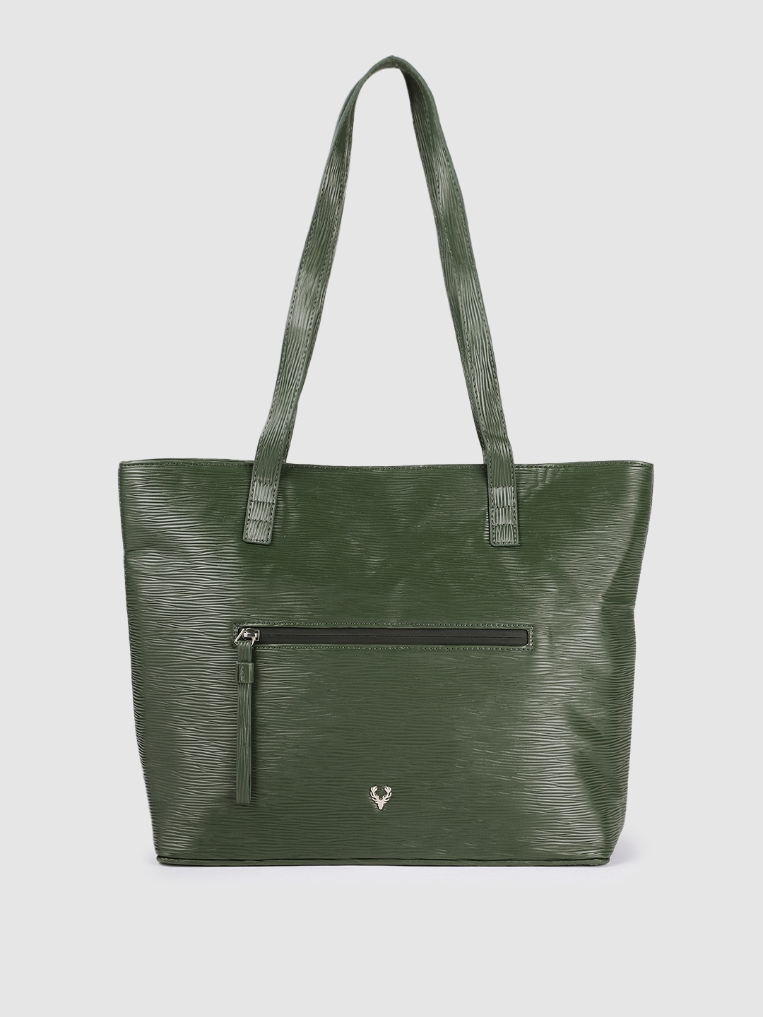 

Allen Solly Green Textured PU Structured Shoulder Bag