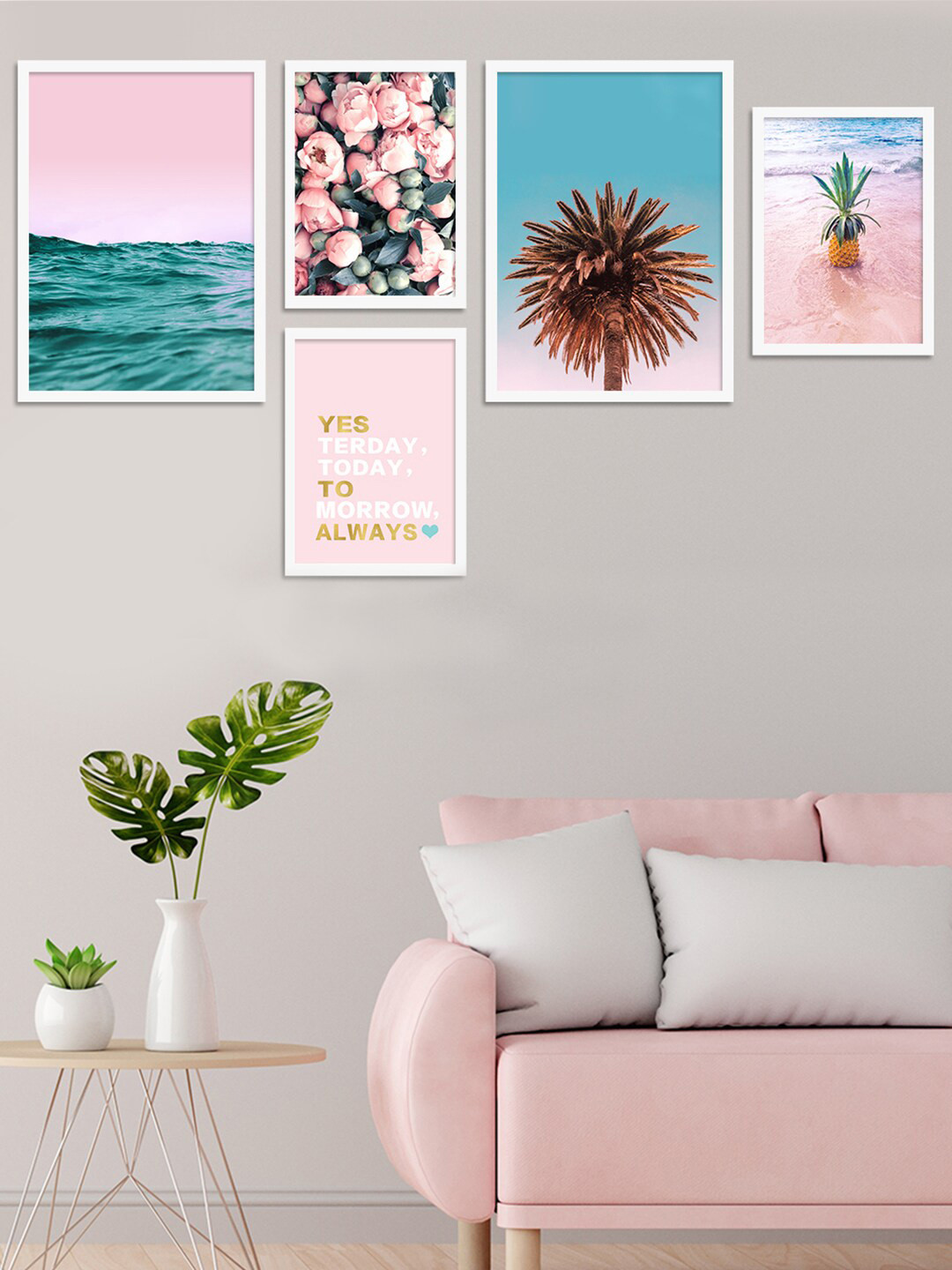 

Art Street Unisex Teal Sea & Sky Set of 5 Framed Art Printed Wall Art