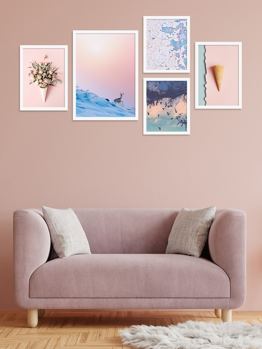 

Art Street Set of 5 Landscape Nature Painting Wall Art, Blue