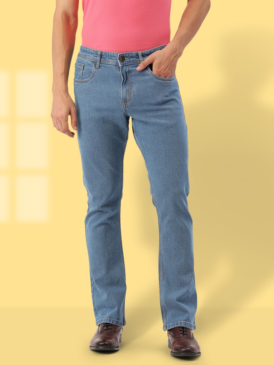 

IVOC Men Blue Bootcut Stretchable Jeans