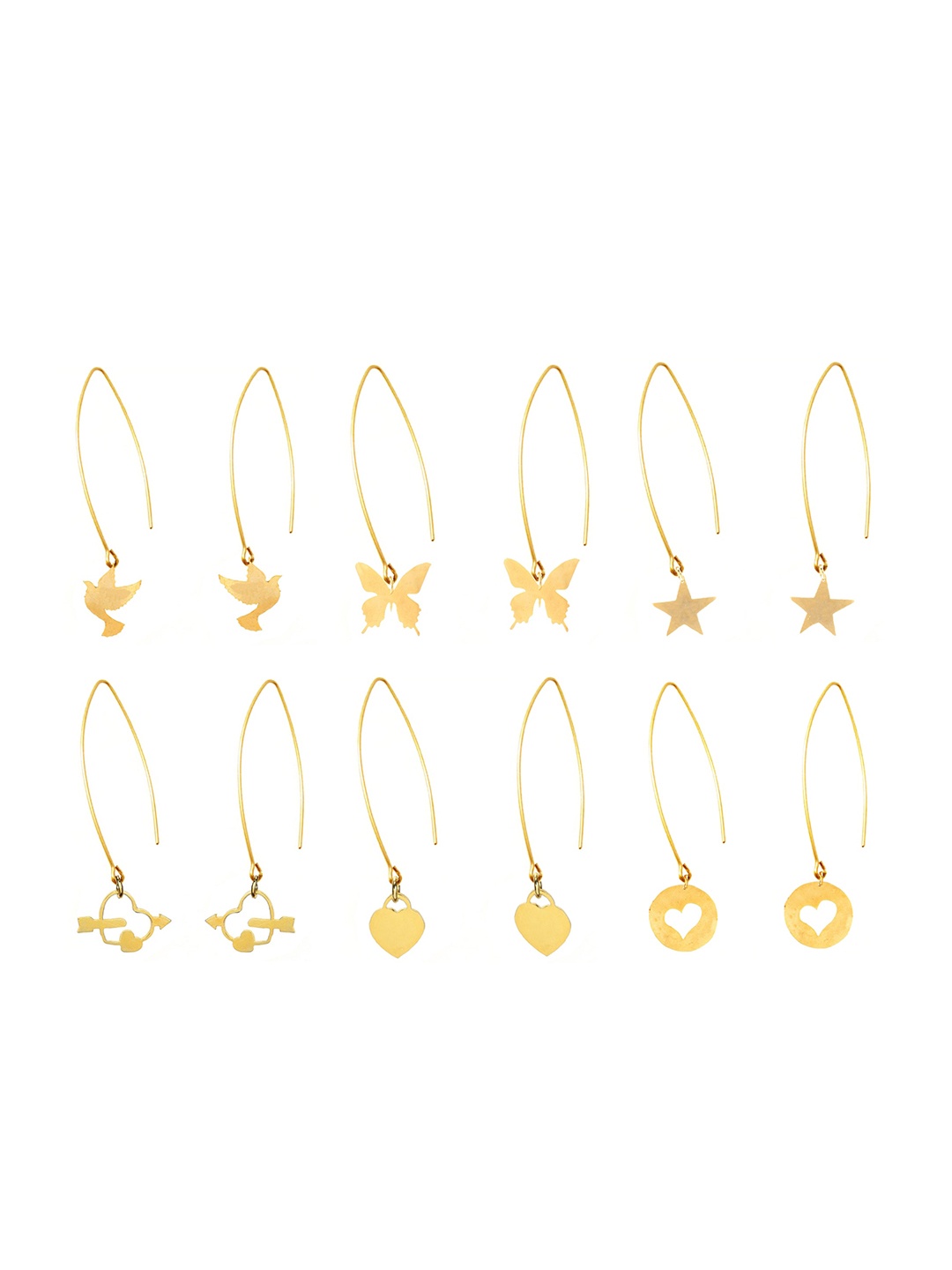 

Goldnera Gold-Toned Contemporary Drop Earrings