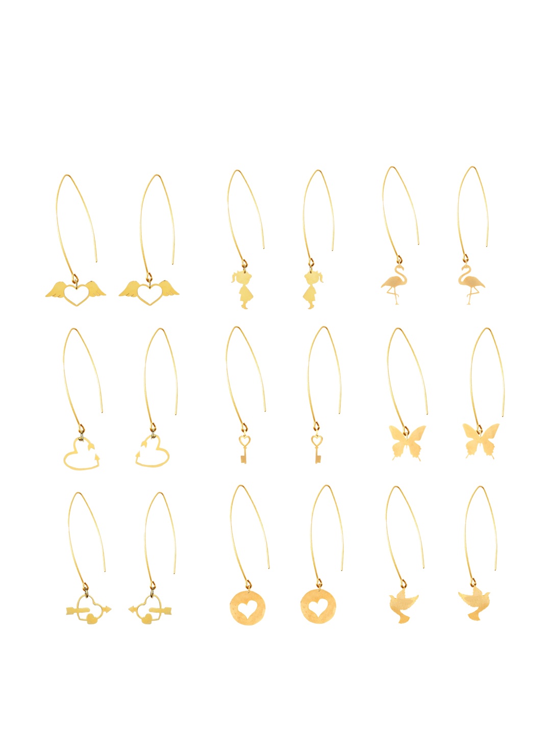 

Goldnera Gold-Toned Contemporary Hoop Earrings