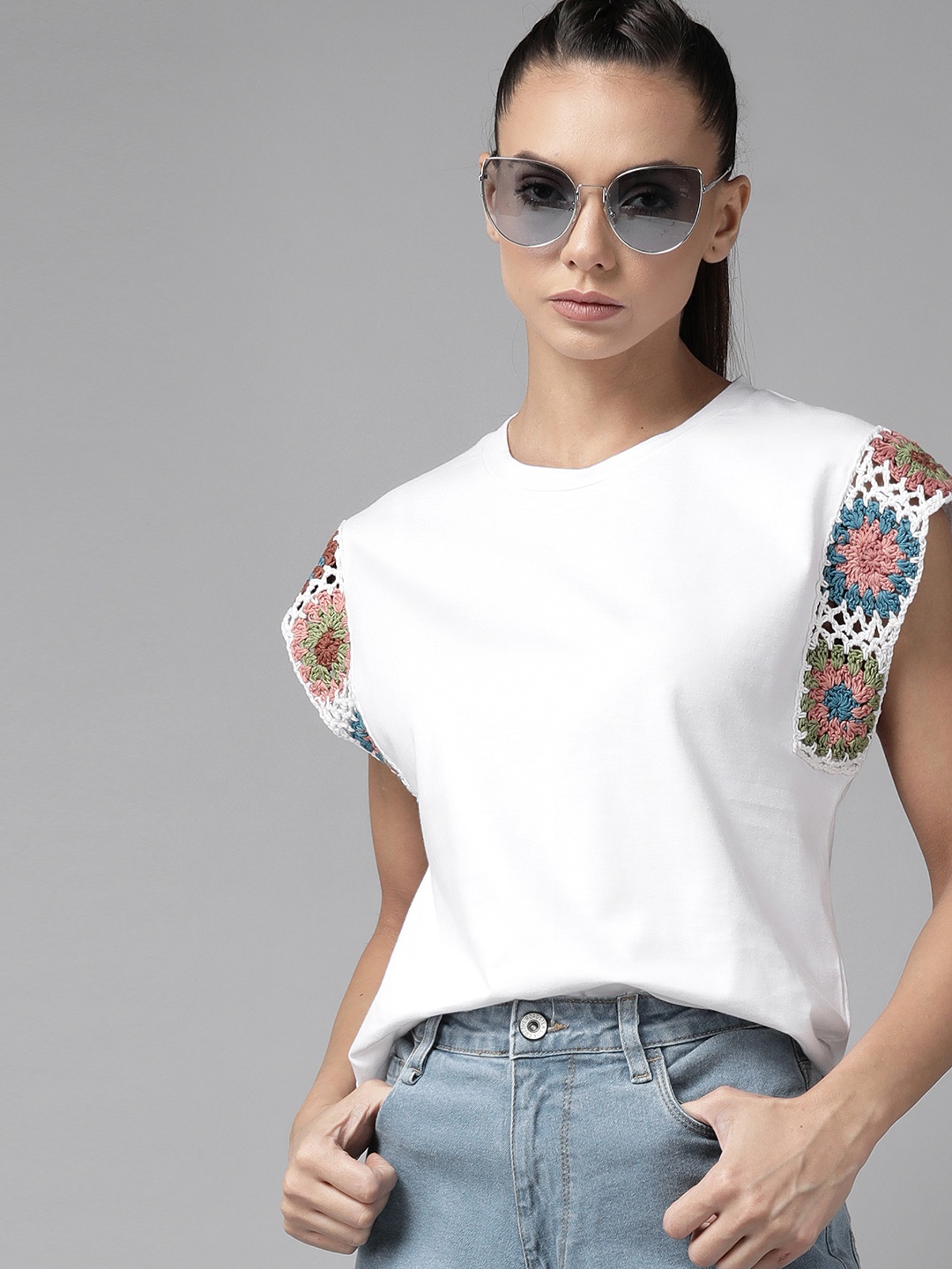 

Roadster Top with Applique, White