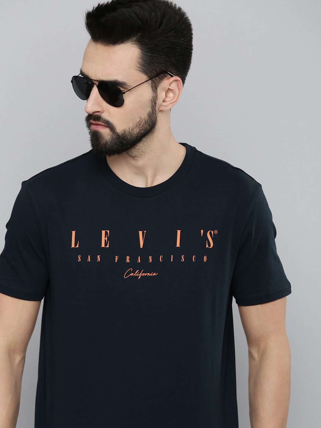 

Levis Men Black Typography Printed Pure Cotton T-shirt