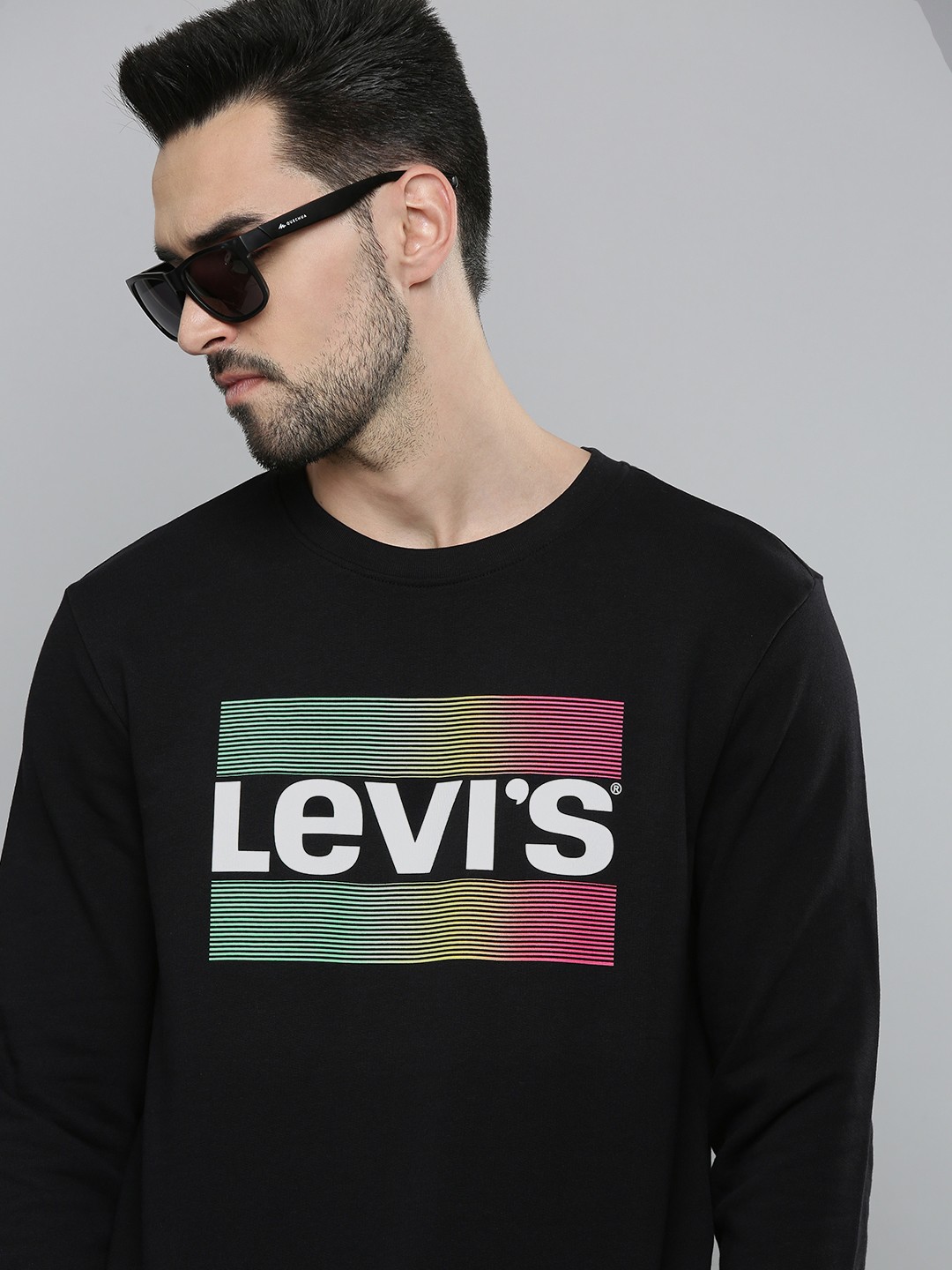 

Levis Men Navy Blue Printed Sweatshirt