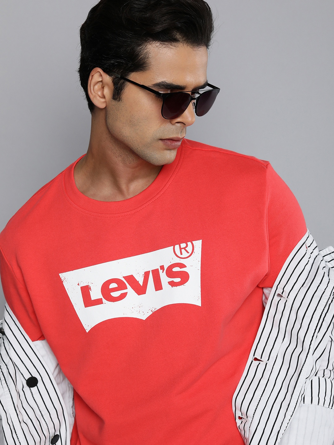 

Levis Men Orange Printed Pullover Sweatshirt