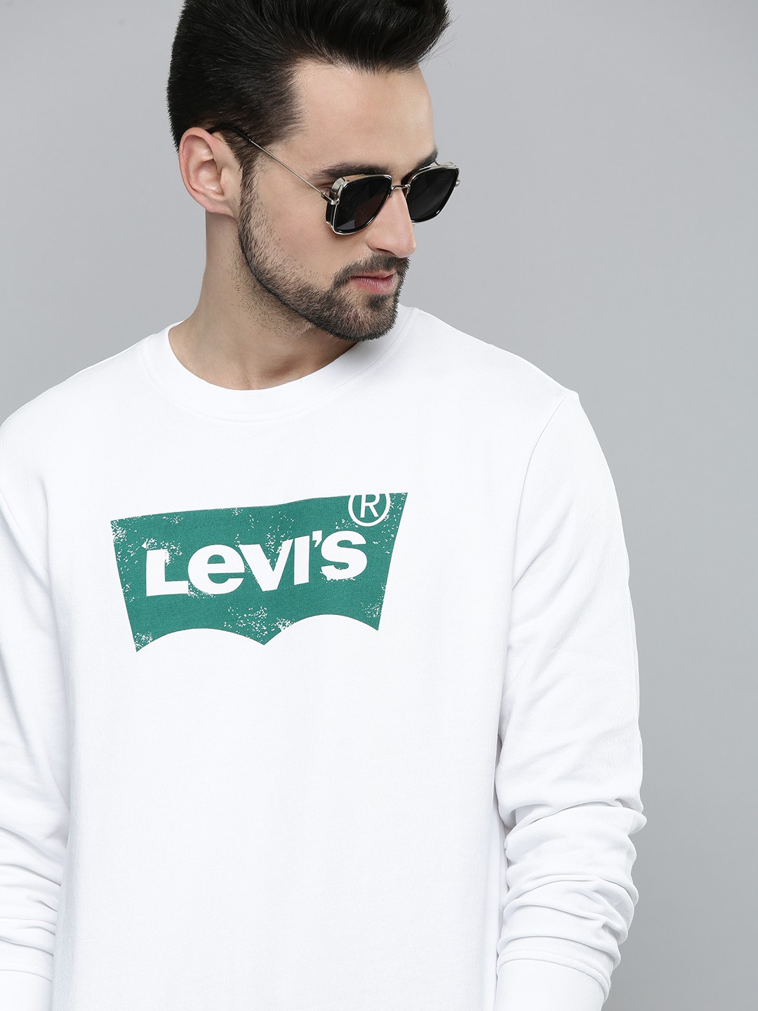 

Levis Men White Printed Pure Cotton Sweatshirt
