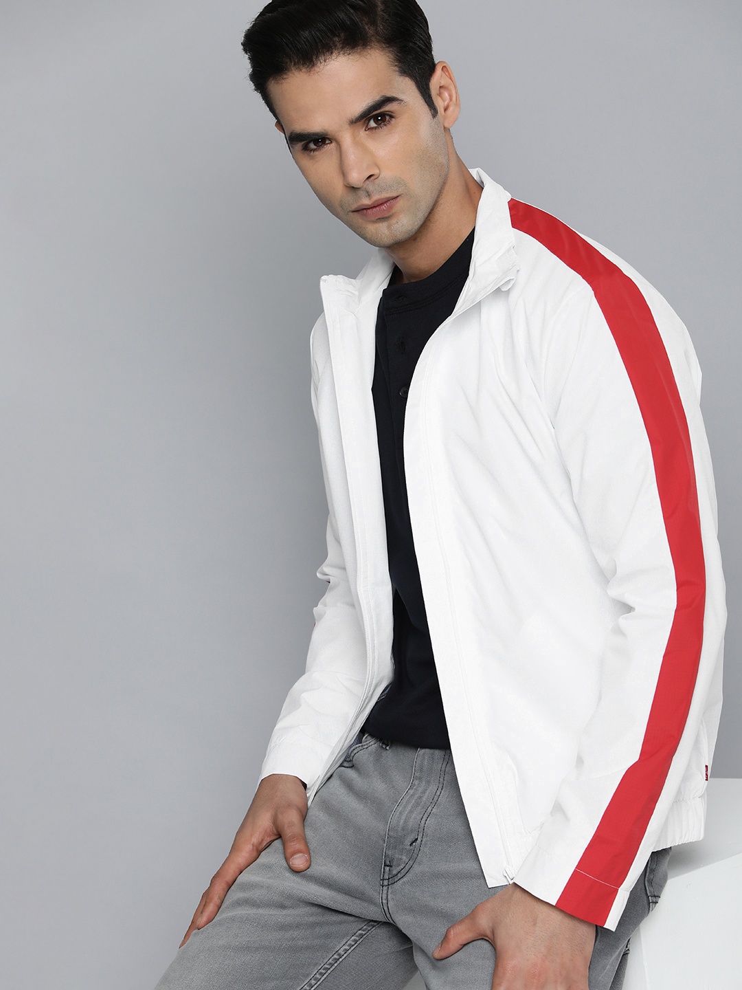 

Levis Men White Solid Sporty Jacket