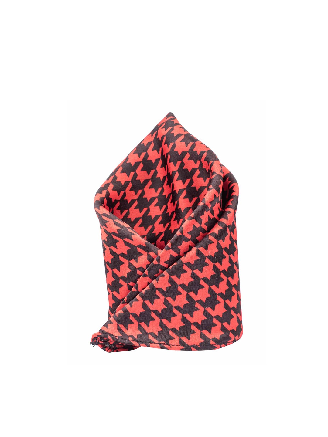 

The Tie Hub Men Red & Black Checked Pocket Square